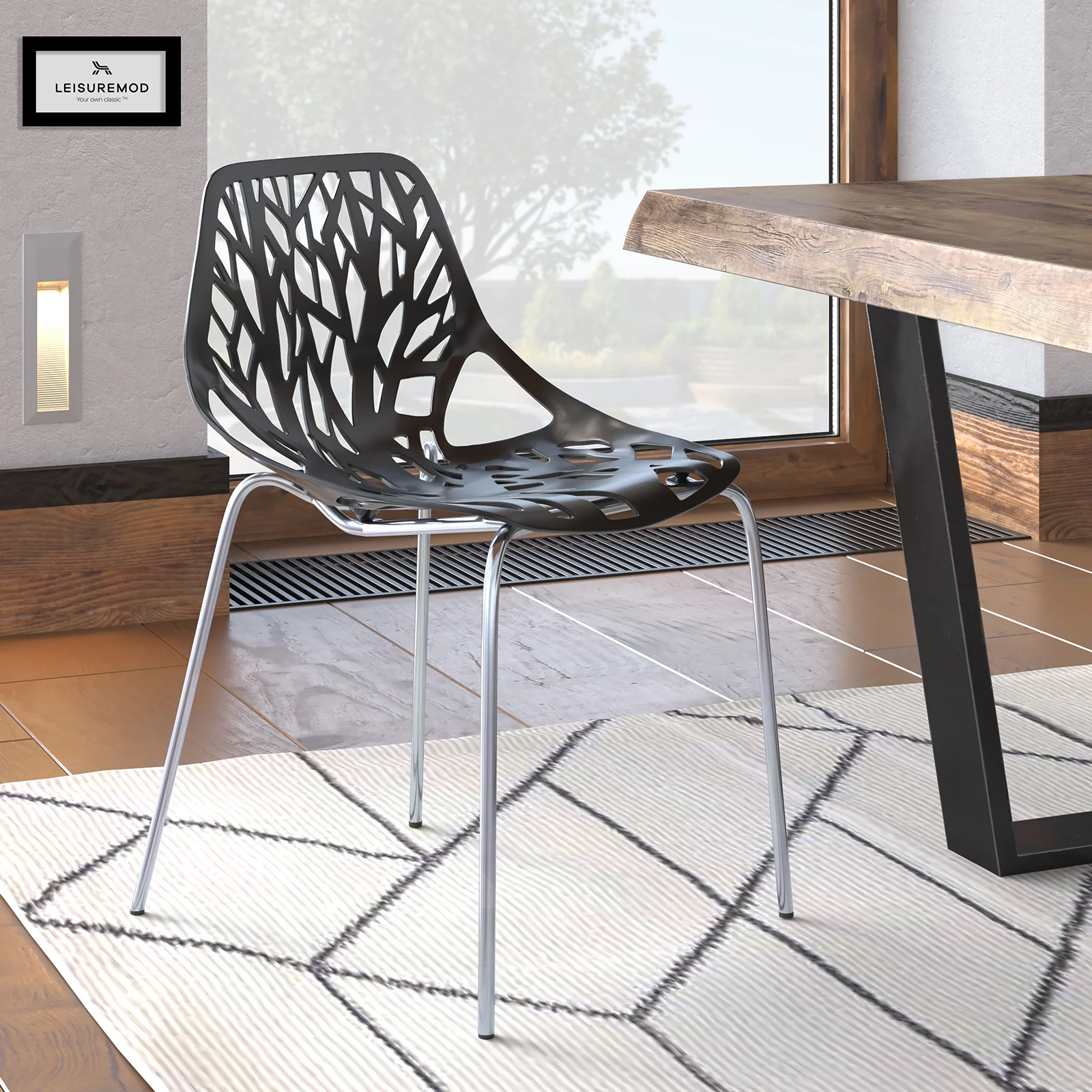 Modern Asbury Dining Chair w/ Chromed Legs