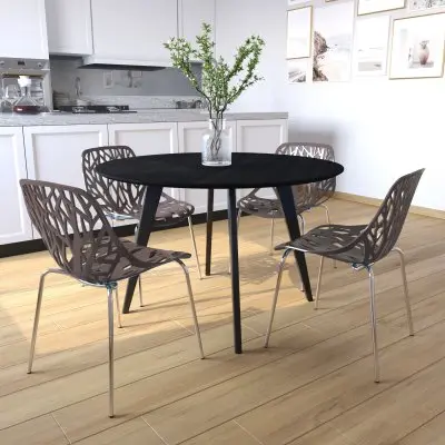 Modern Asbury Dining Chair w/ Chromed Legs