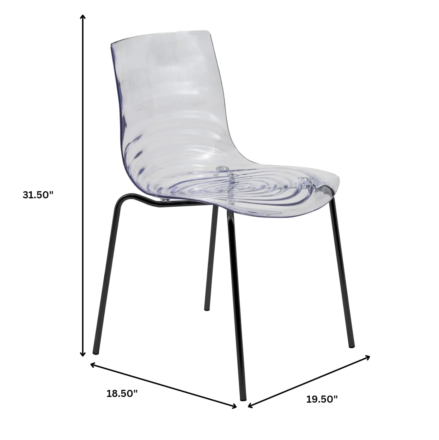 Astor Water Ripple Design Dining Chair