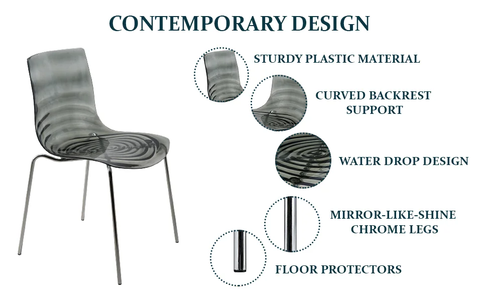 Astor Water Ripple Design Dining Chair