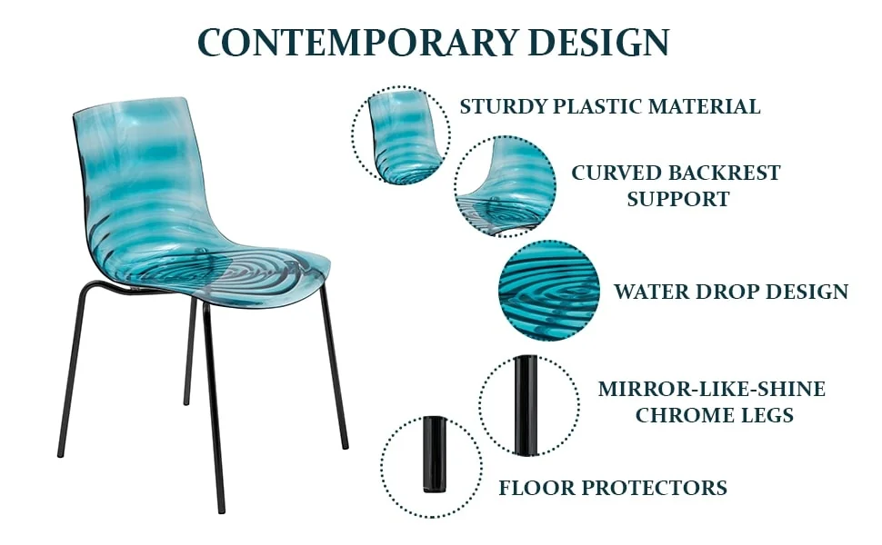 Astor Water Ripple Design Dining Chair