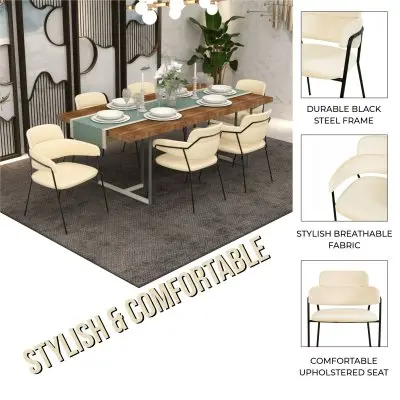 Axis Collection Modern Dining Chair in Beige - Set of 2