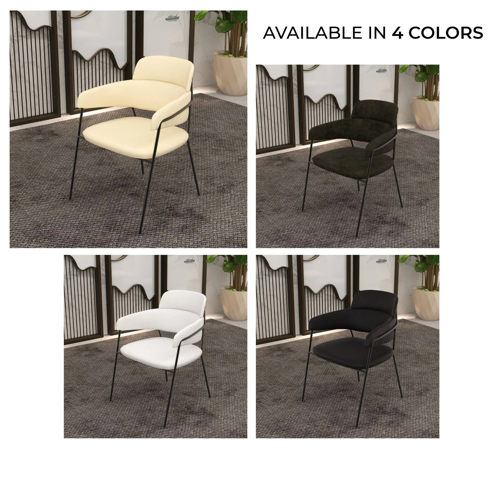 Axis Collection Modern Dining Chair in Beige - Set of 4