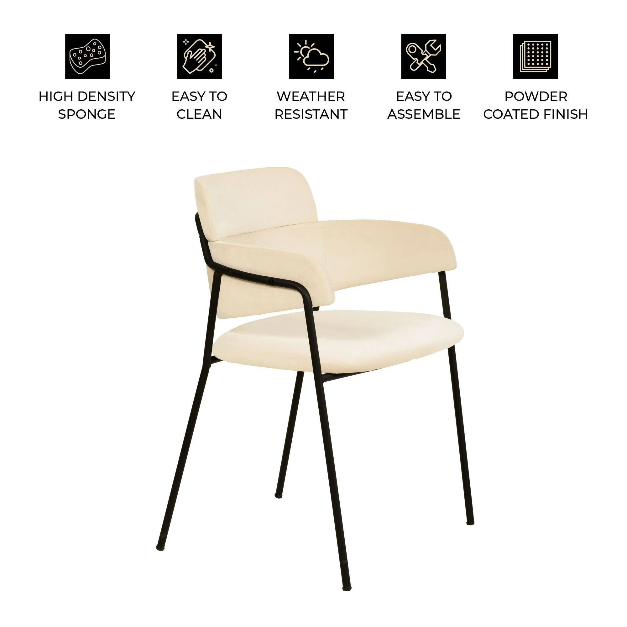Axis Collection Modern Dining Chair in Beige - Set of 4