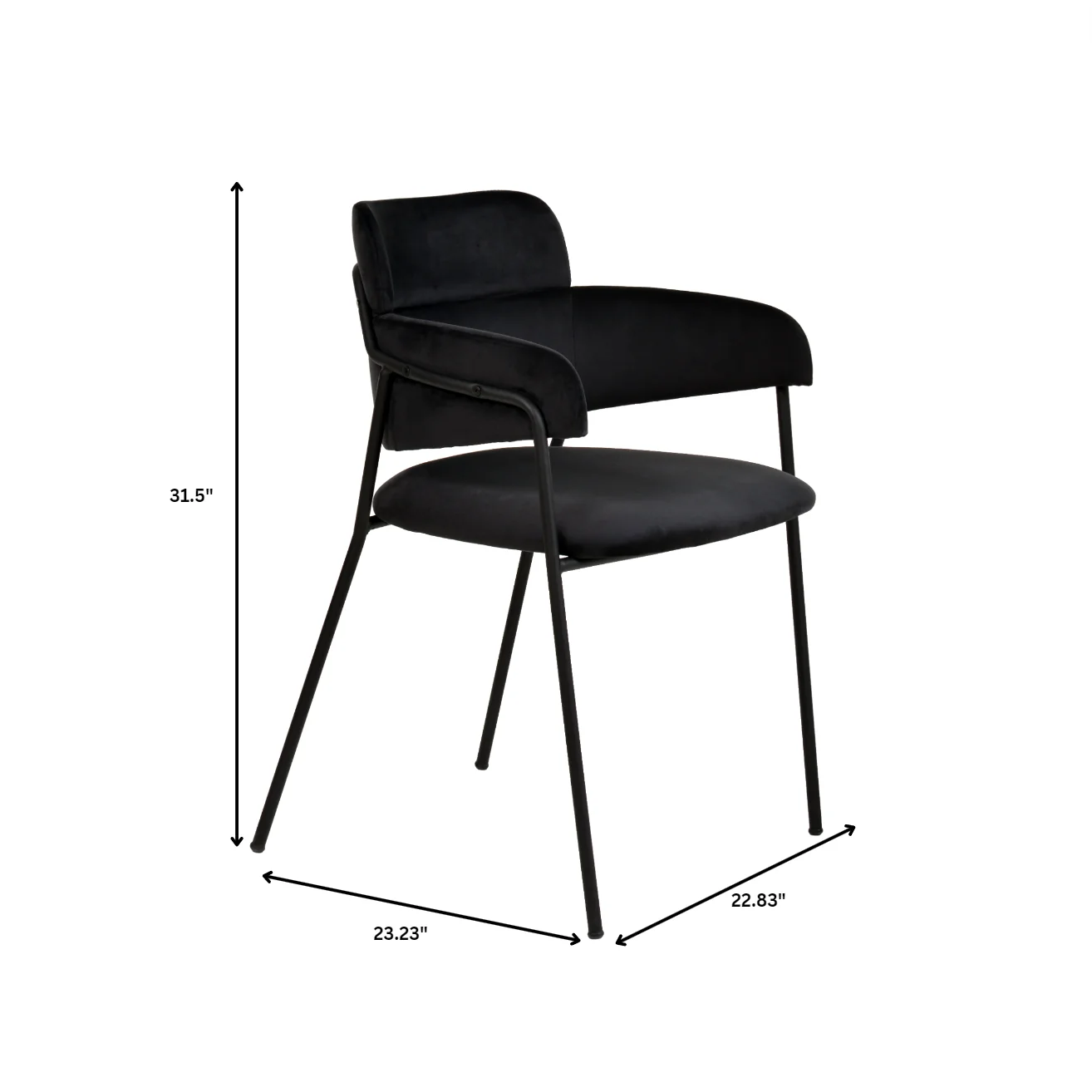 Axis Collection Modern Dining Chair in Black