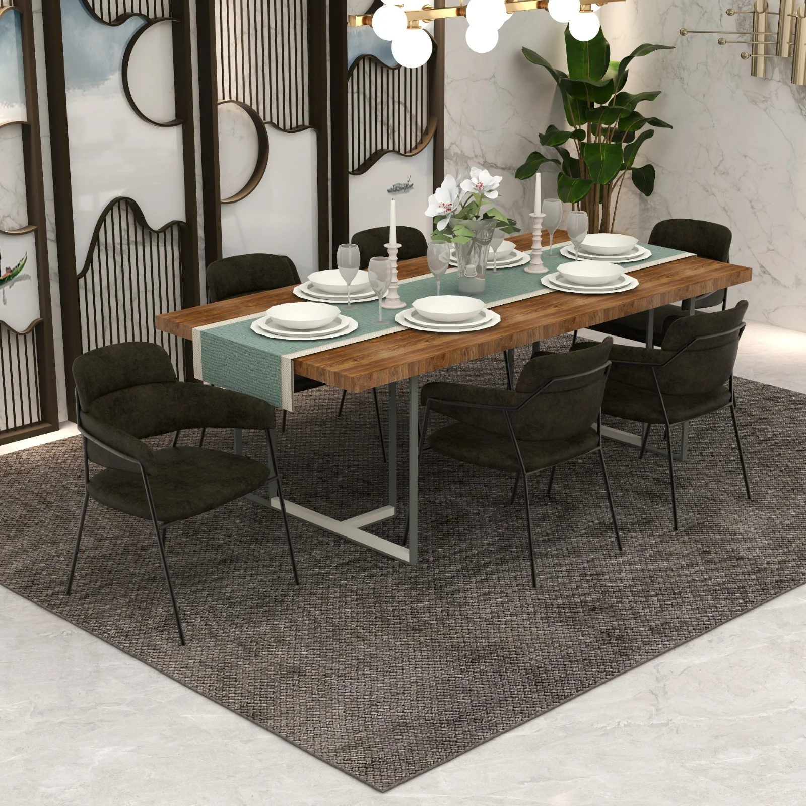 Axis Collection Modern Dining Chair in Charcoal
