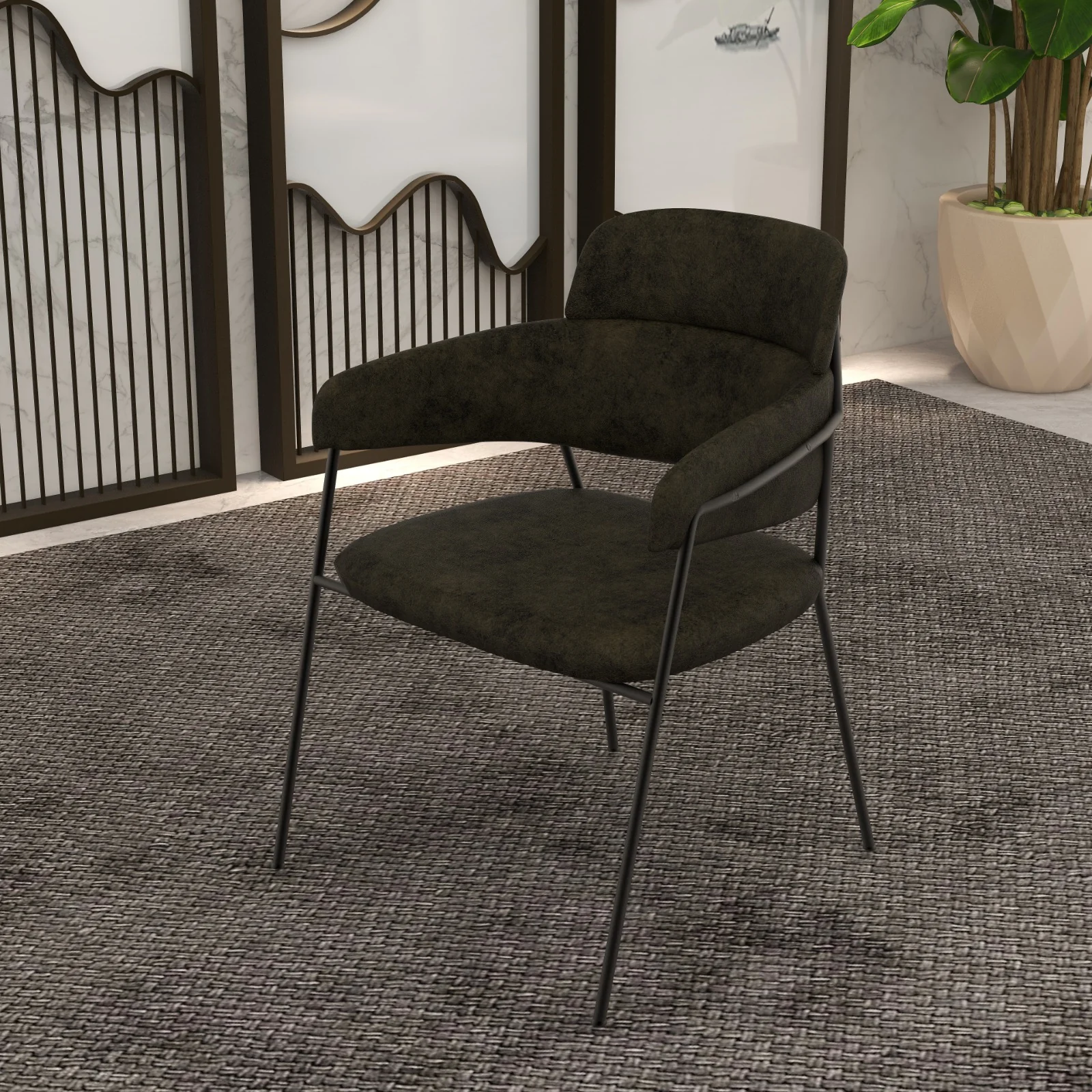 Axis Collection Modern Dining Chair in Charcoal
