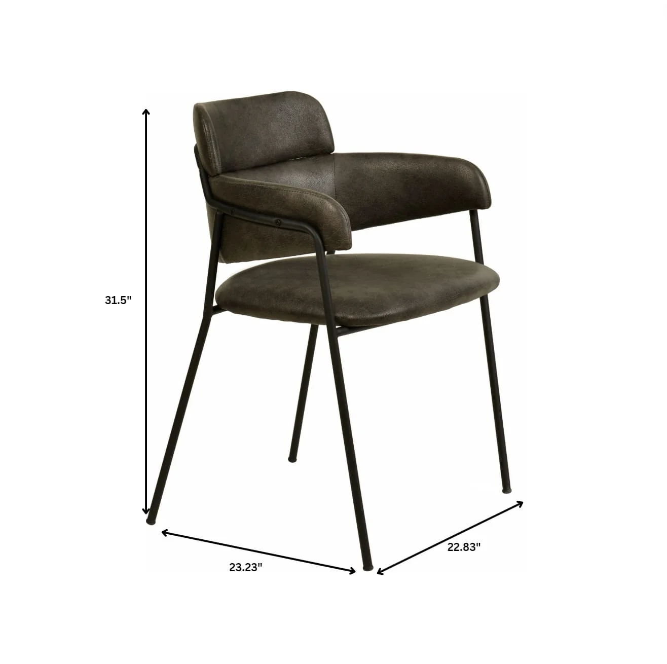 Axis Collection Modern Dining Chair in Charcoal - Set of 4