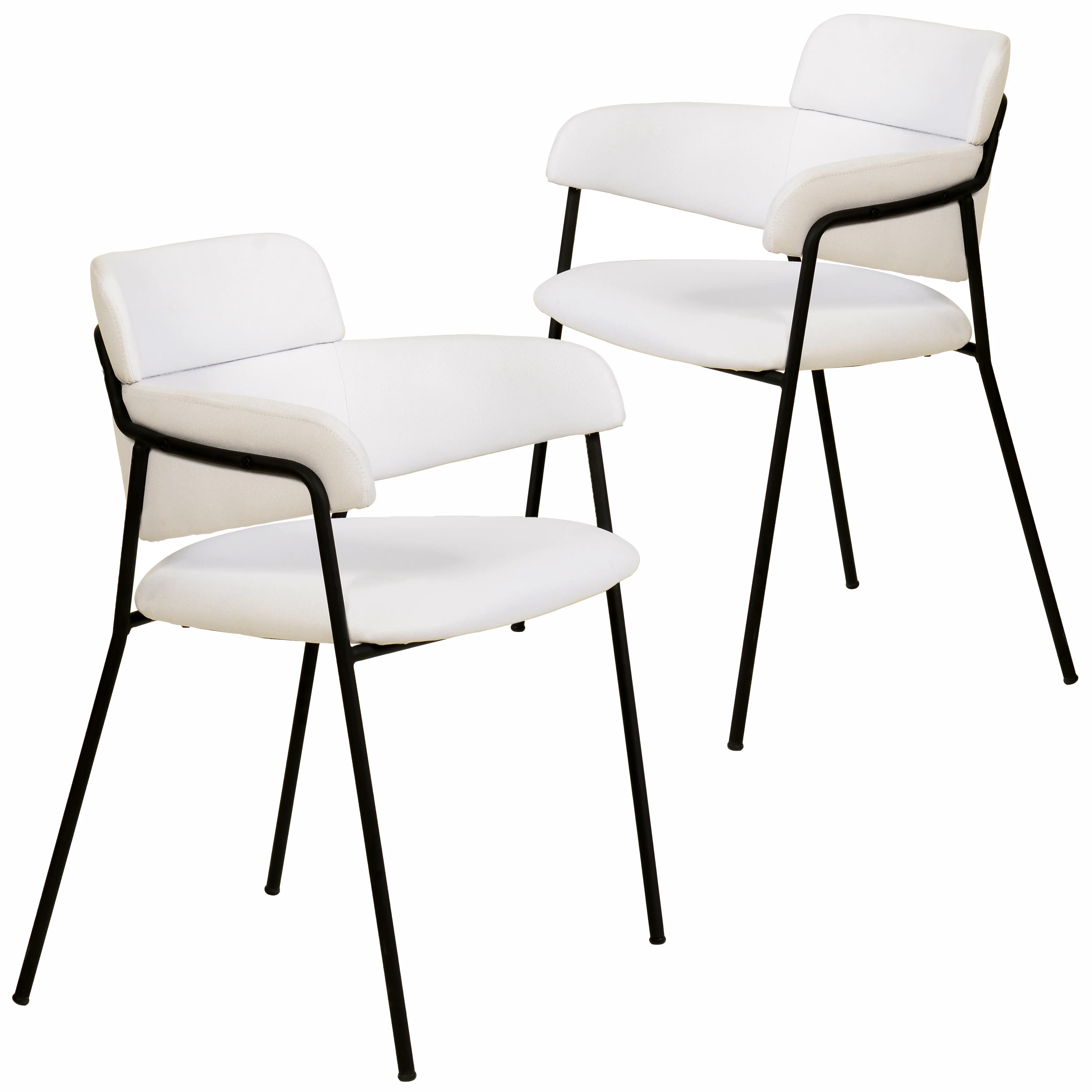 Axis Collection Modern Dining Chair in White - Set of 2