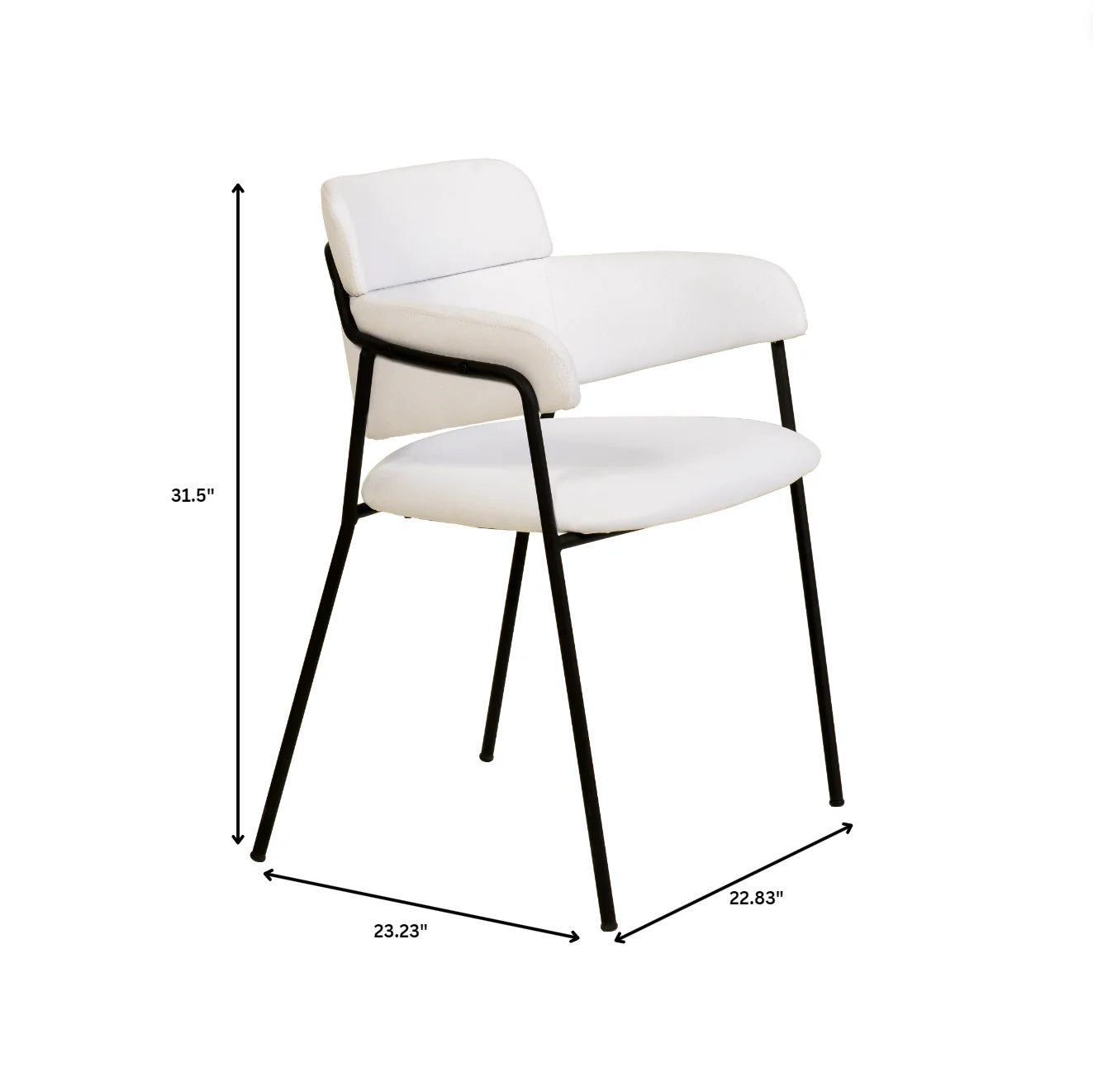 Axis Collection Modern Dining Chair in White - Set of 2