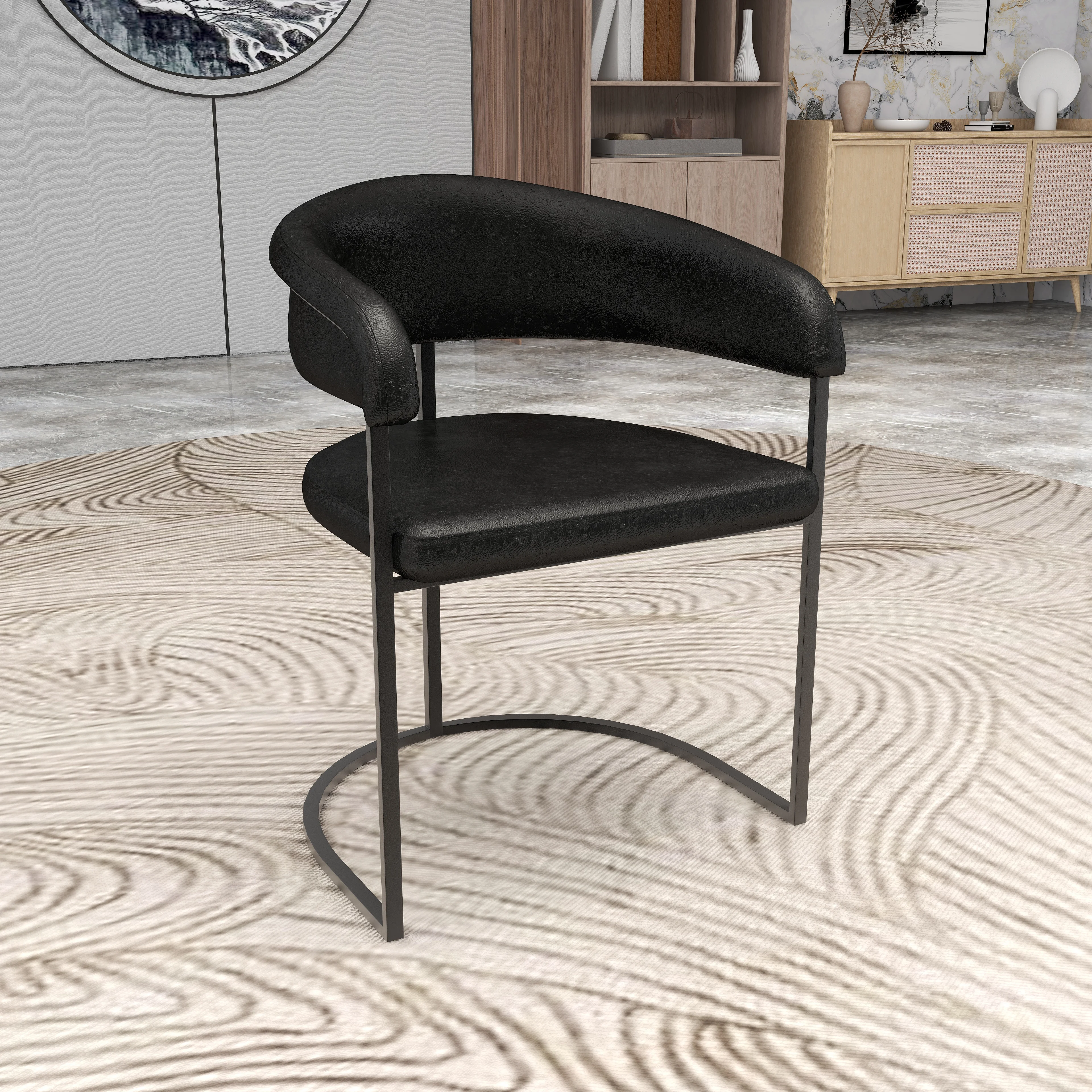Aero Collection Modern Dining Chair in Charcoal