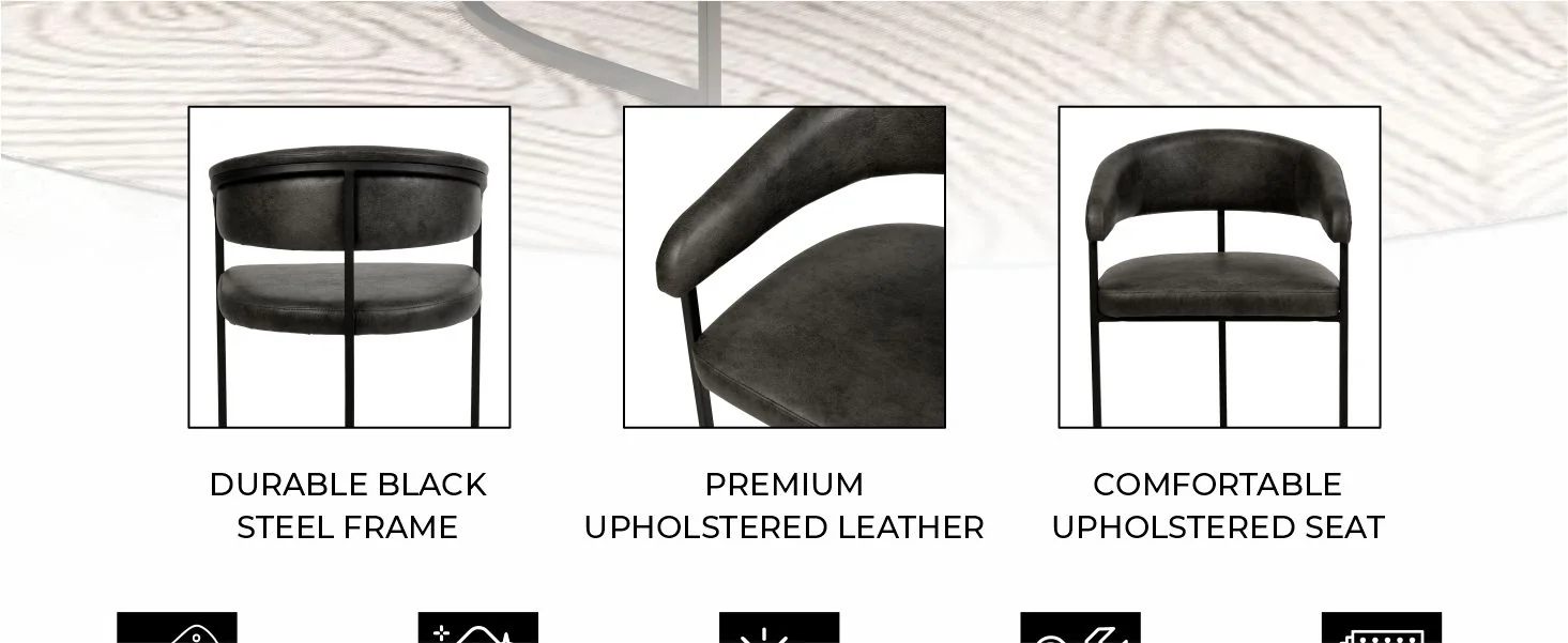 Aero Collection Modern Dining Chair in Charcoal