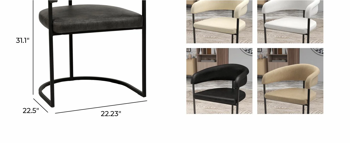 Aero Collection Modern Dining Chair in Charcoal Set of 2