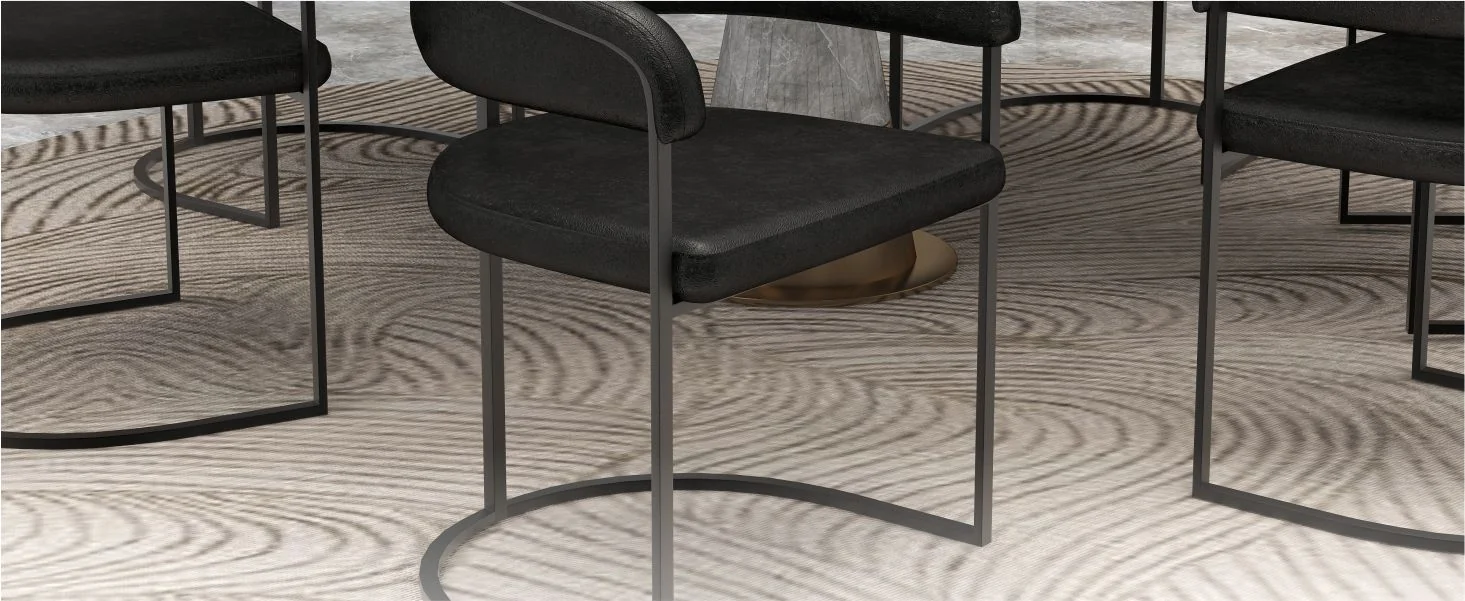 Aero Collection Modern Dining Chair in Charcoal Set of 2