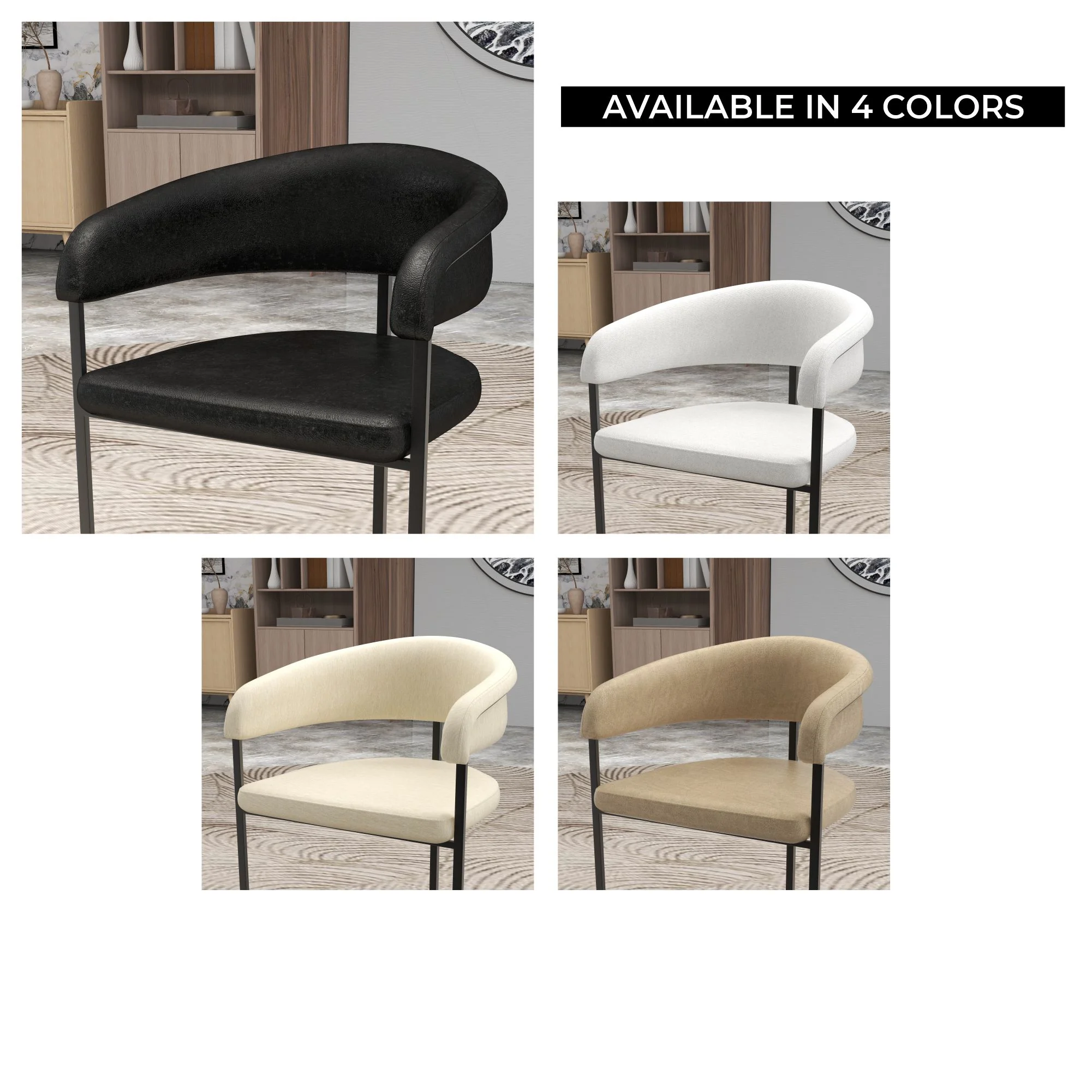 Aero Collection Modern Dining Chair in Charcoal Set of 2