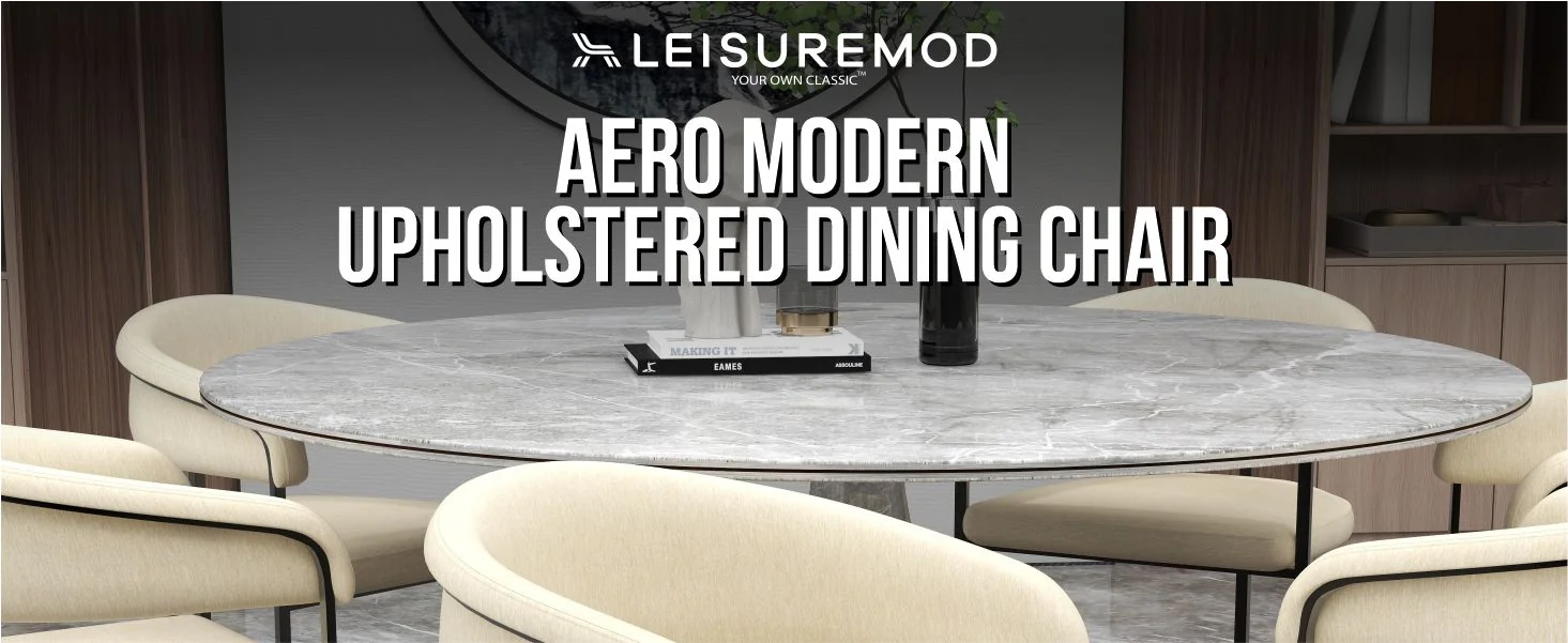 Aero Collection Modern Dining Chair in Oatmeal