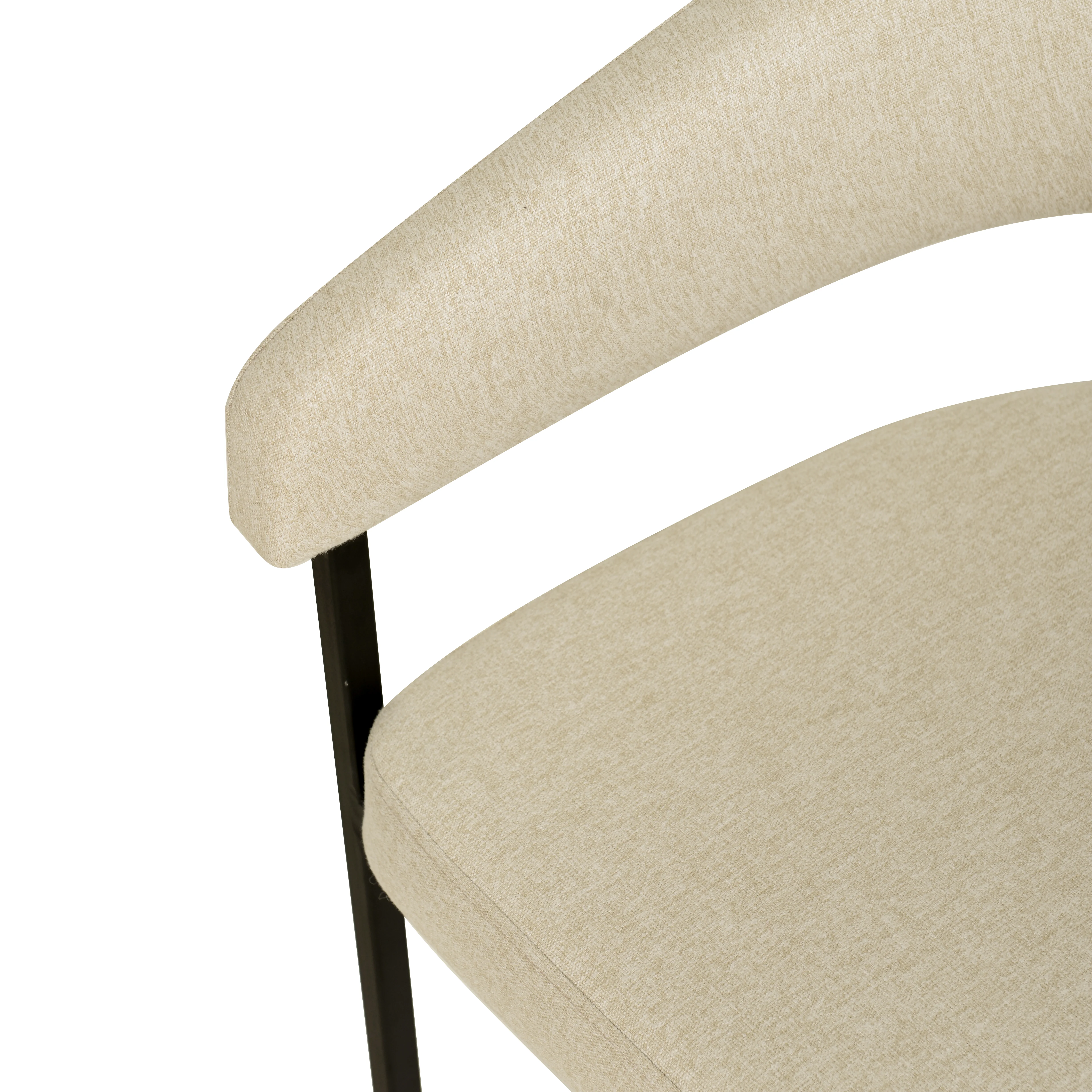 Aero Collection Modern Dining Chair in Oatmeal Set of 2