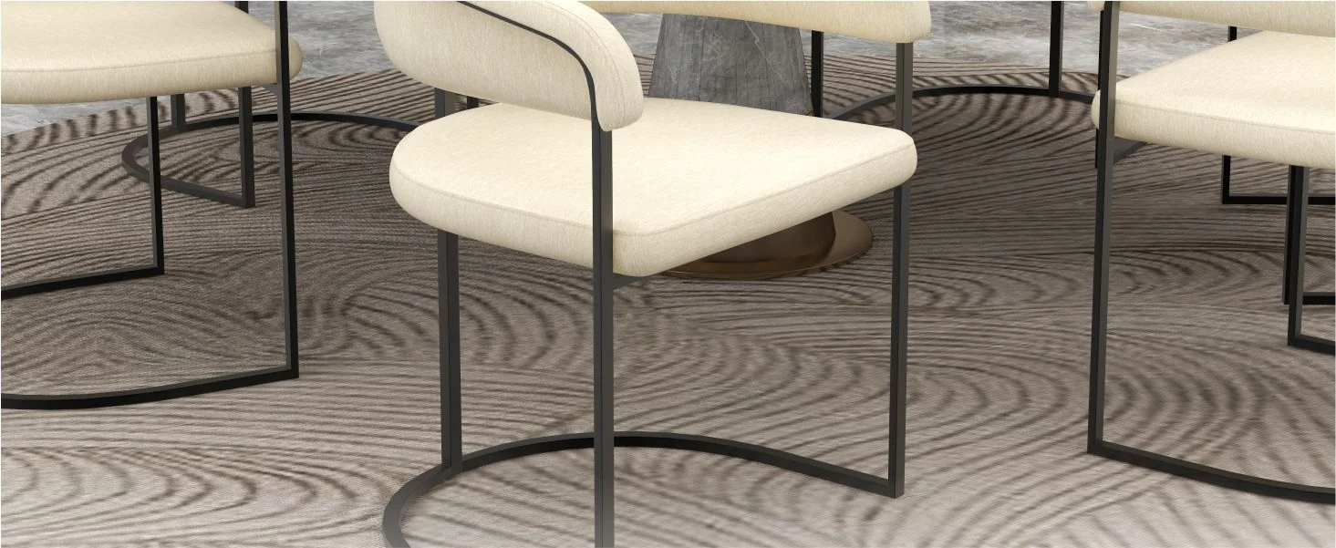 Aero Collection Modern Dining Chair in Oatmeal Set of 4