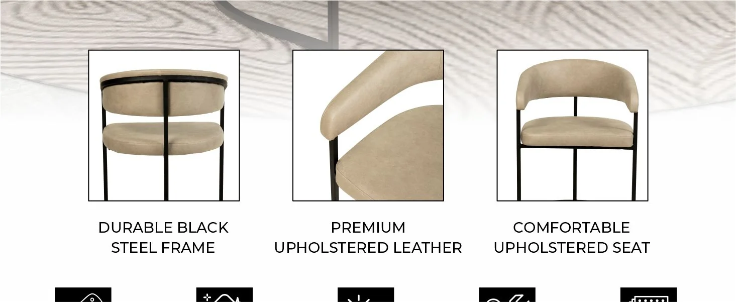 Aero Collection Modern Dining Chair in Toupe