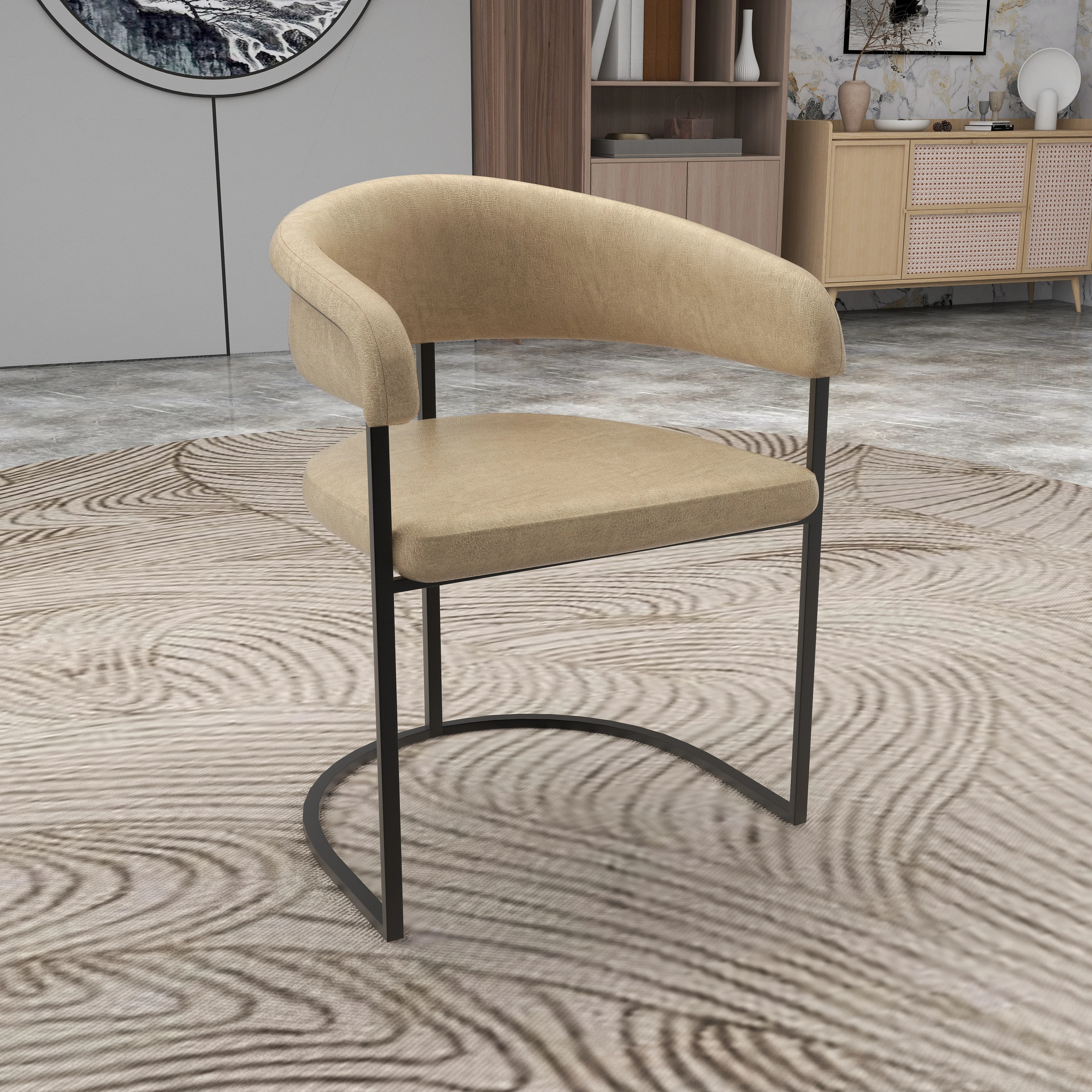 Aero Collection Modern Dining Chair in Toupe