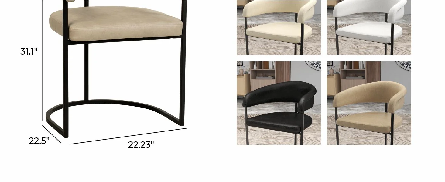 Aero Collection Modern Dining Chair in Toupe Set of 2