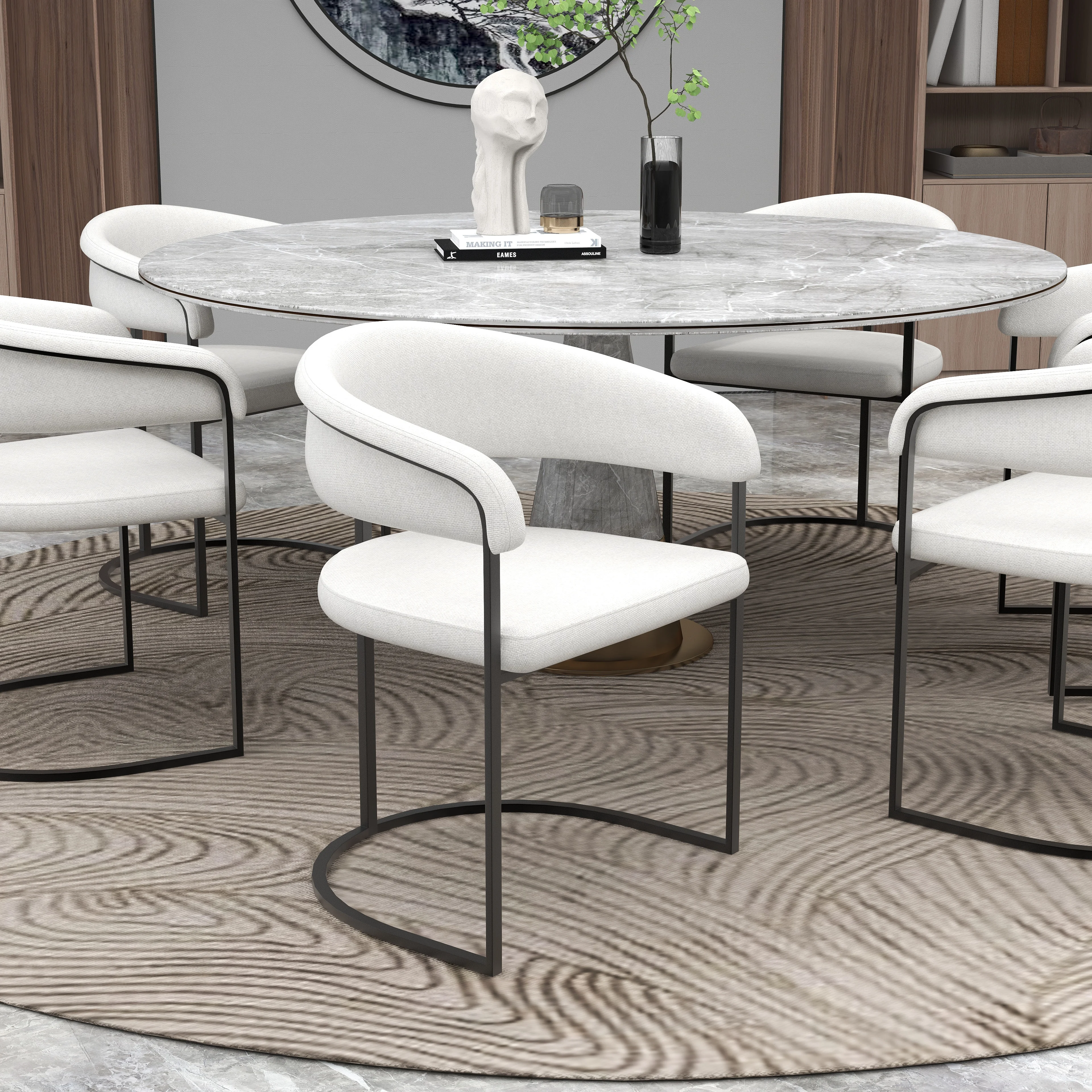 Aero Collection Modern Dining Chair in White