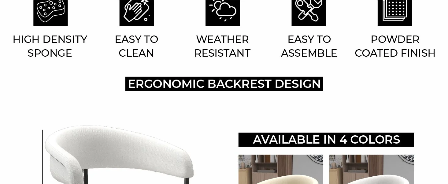 Aero Collection Modern Dining Chair in White Set of 2