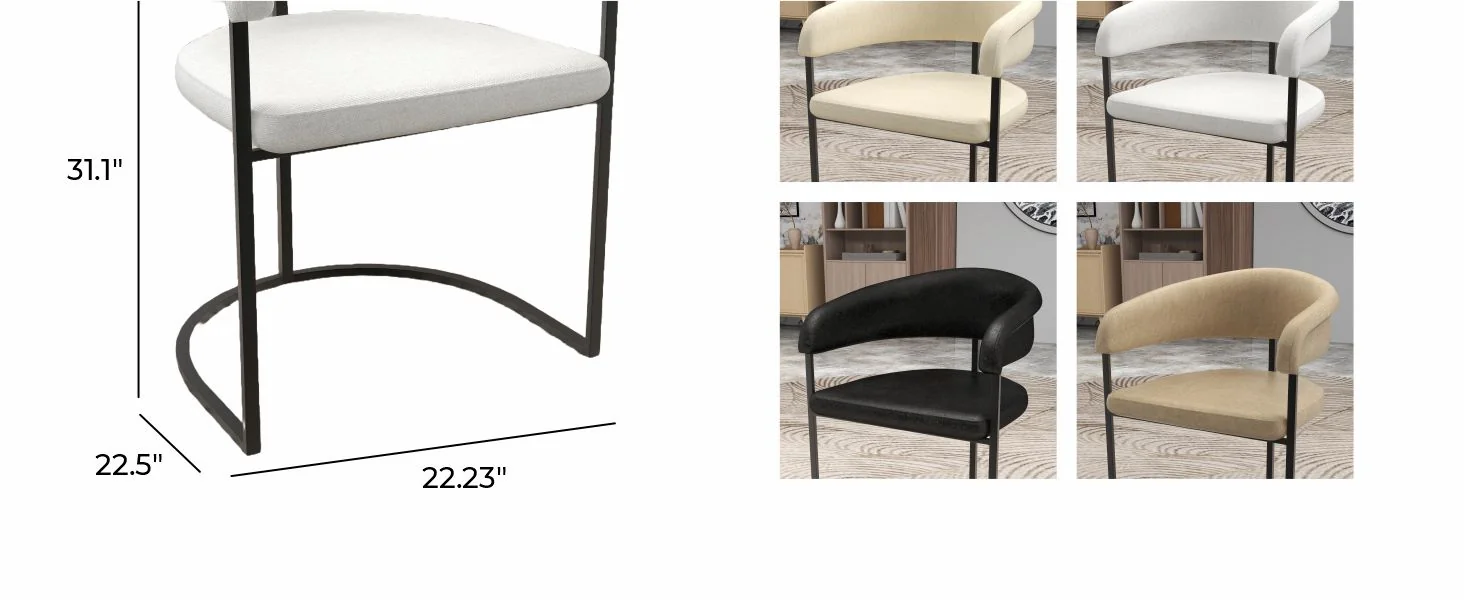 Aero Collection Modern Dining Chair in White Set of 4