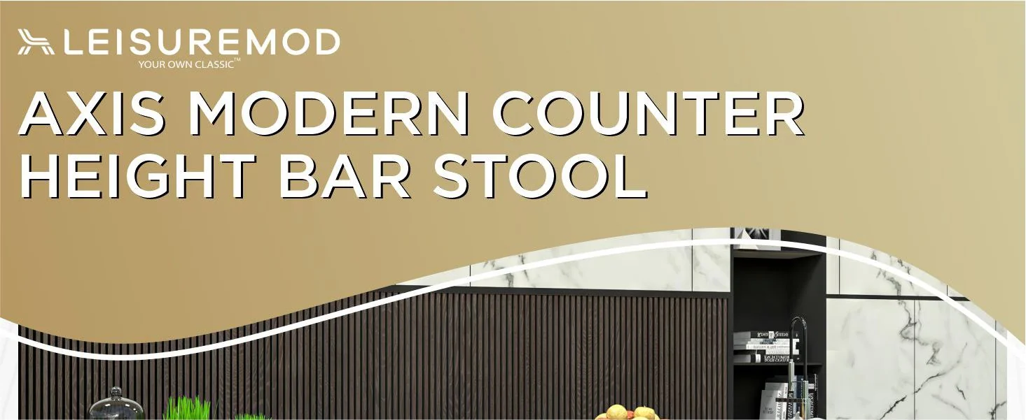 Axis Collection Modern Bar height Chair in Biege