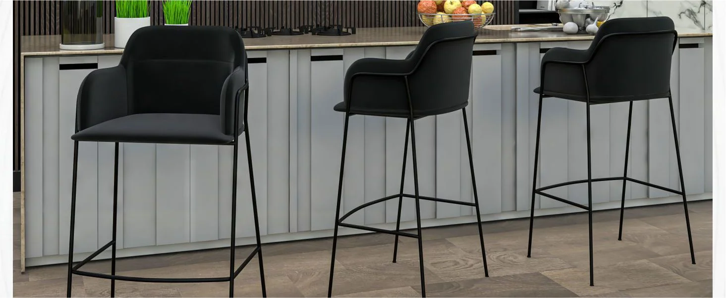 Axis Collection Modern Bar height Chair in Black