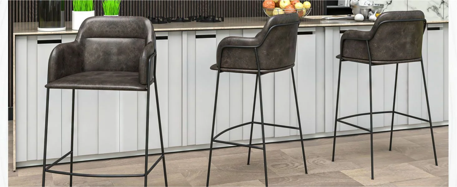 Axis Collection Modern Bar height Chair in Charcoal
