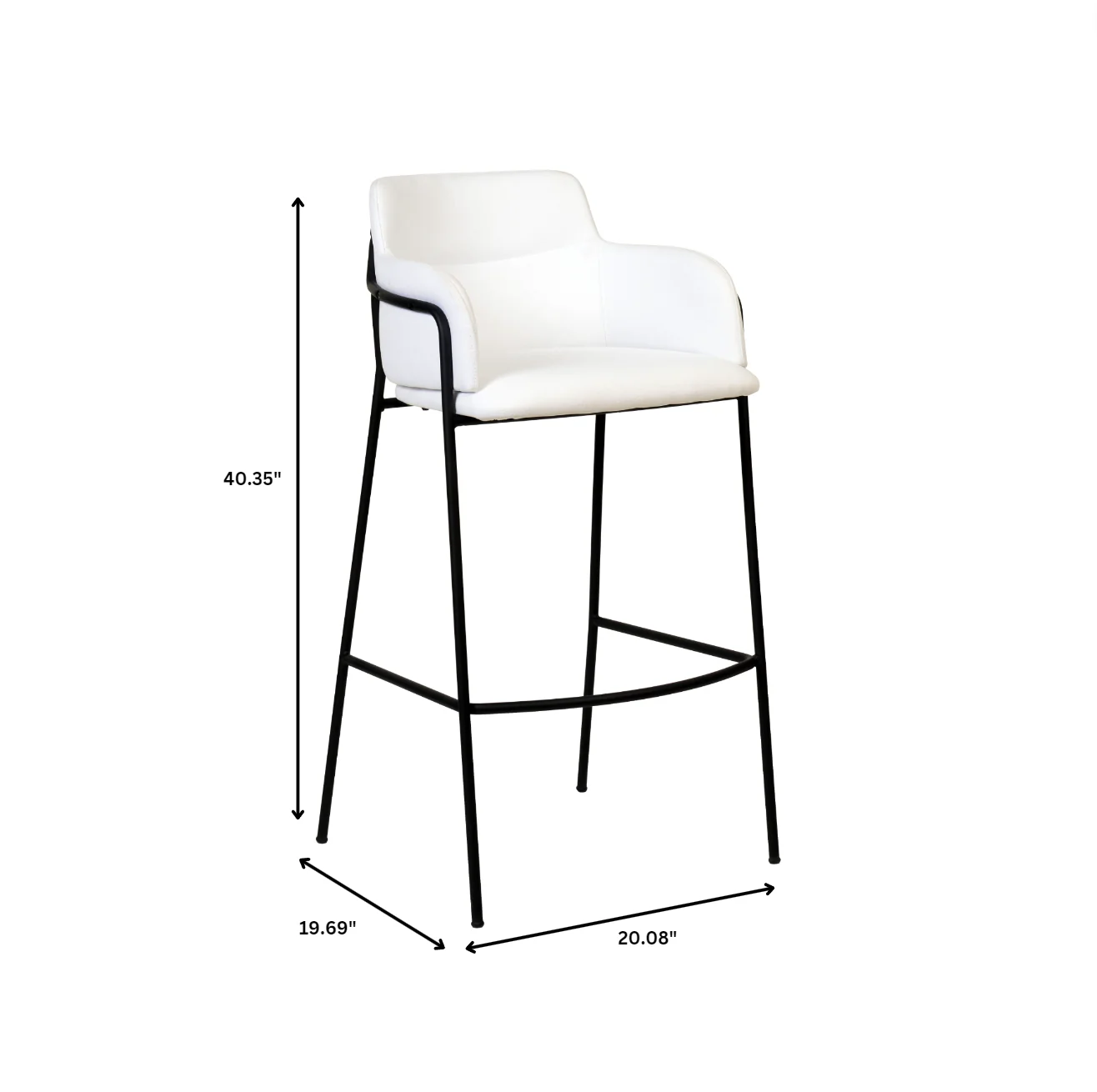 Axis Collection Modern Bar height Chair in White
