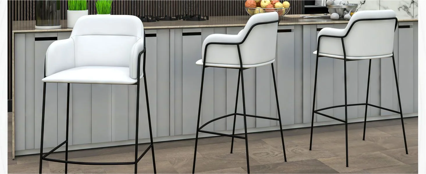 Axis Collection Modern Bar height Chair in White