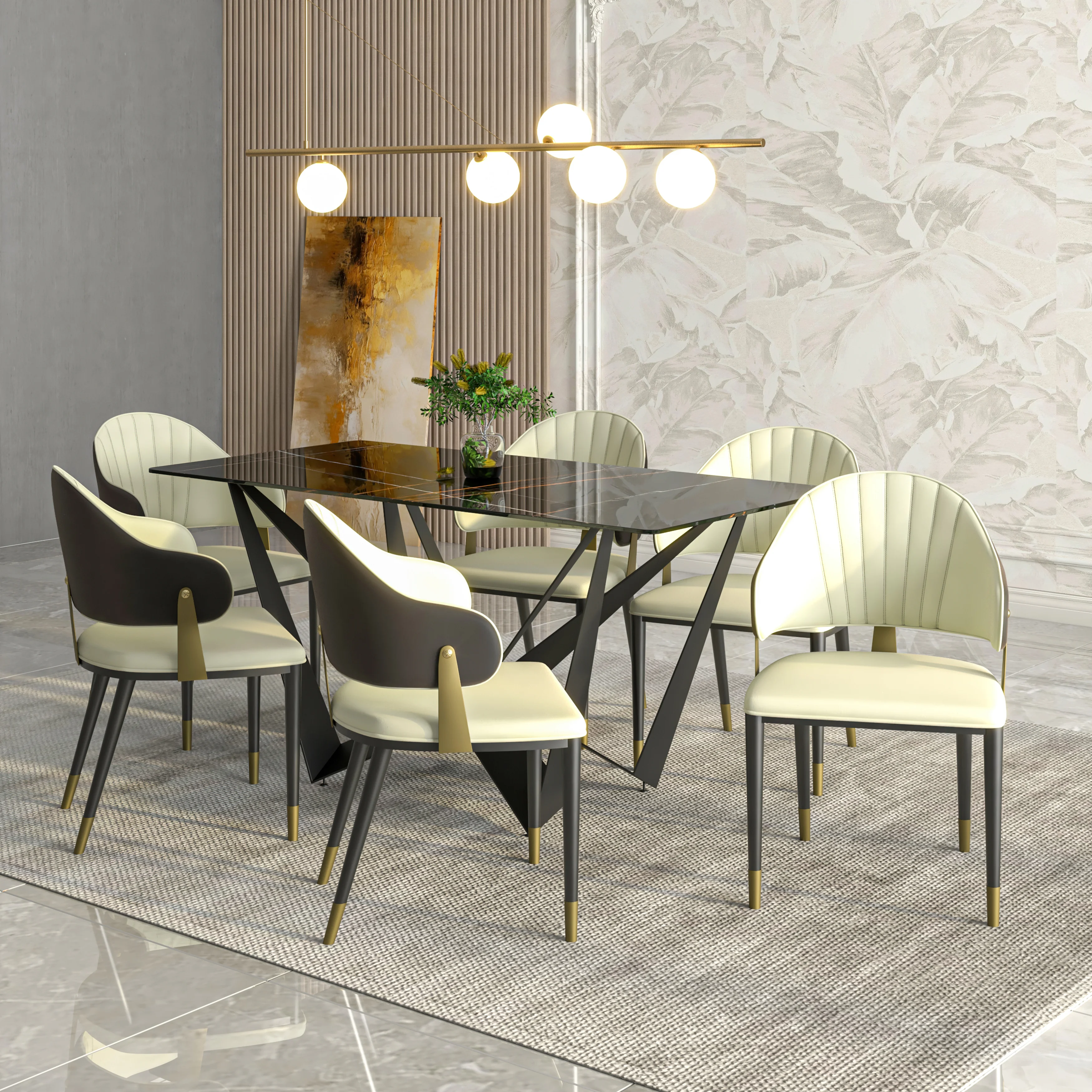 Aria Series Modern Dining Chair in Black