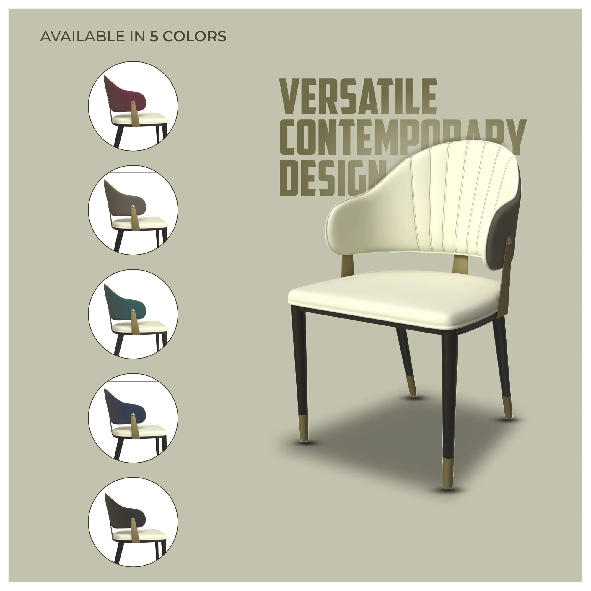 Aria Series Modern Dining Chair in Black