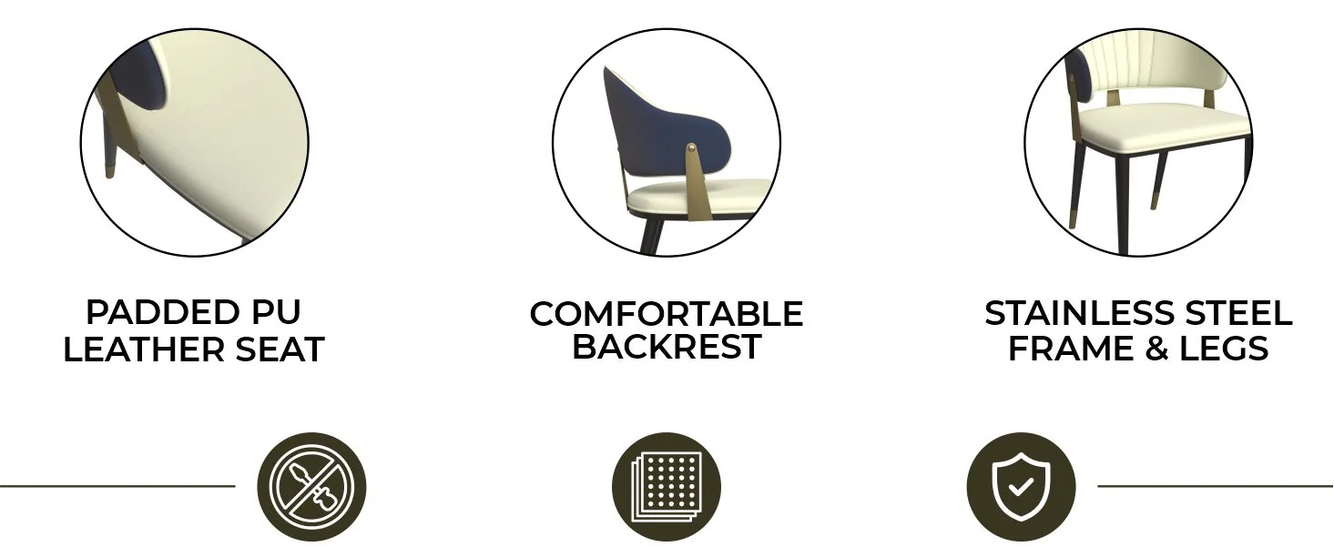 Aria Series Modern Dining Chair in Black Set of 4