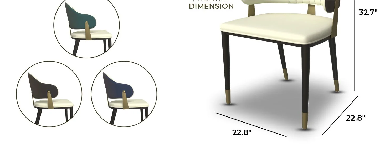 Aria Series Modern Dining Chair in Blue
