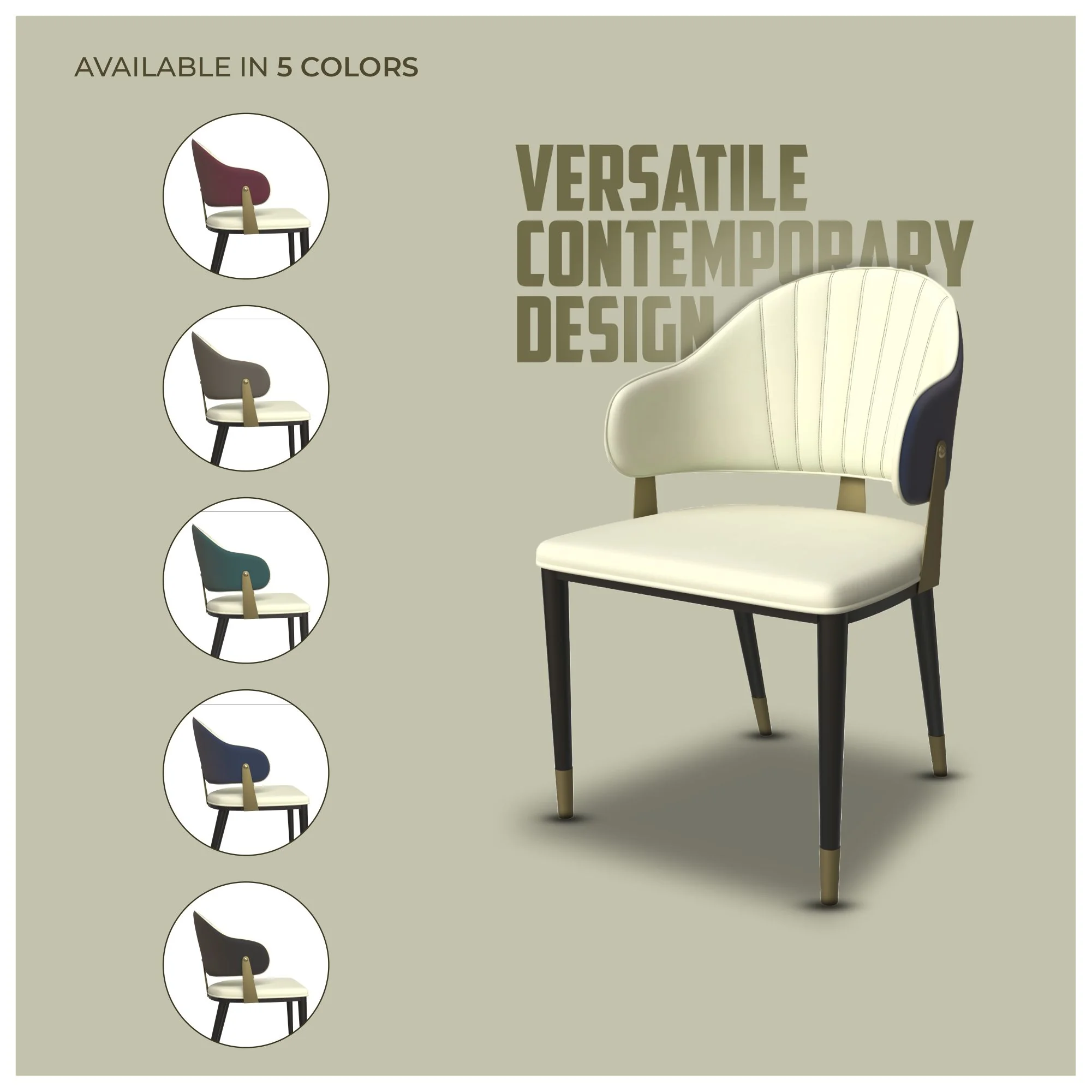 Aria Series Modern Dining Chair in Blue Set of 4