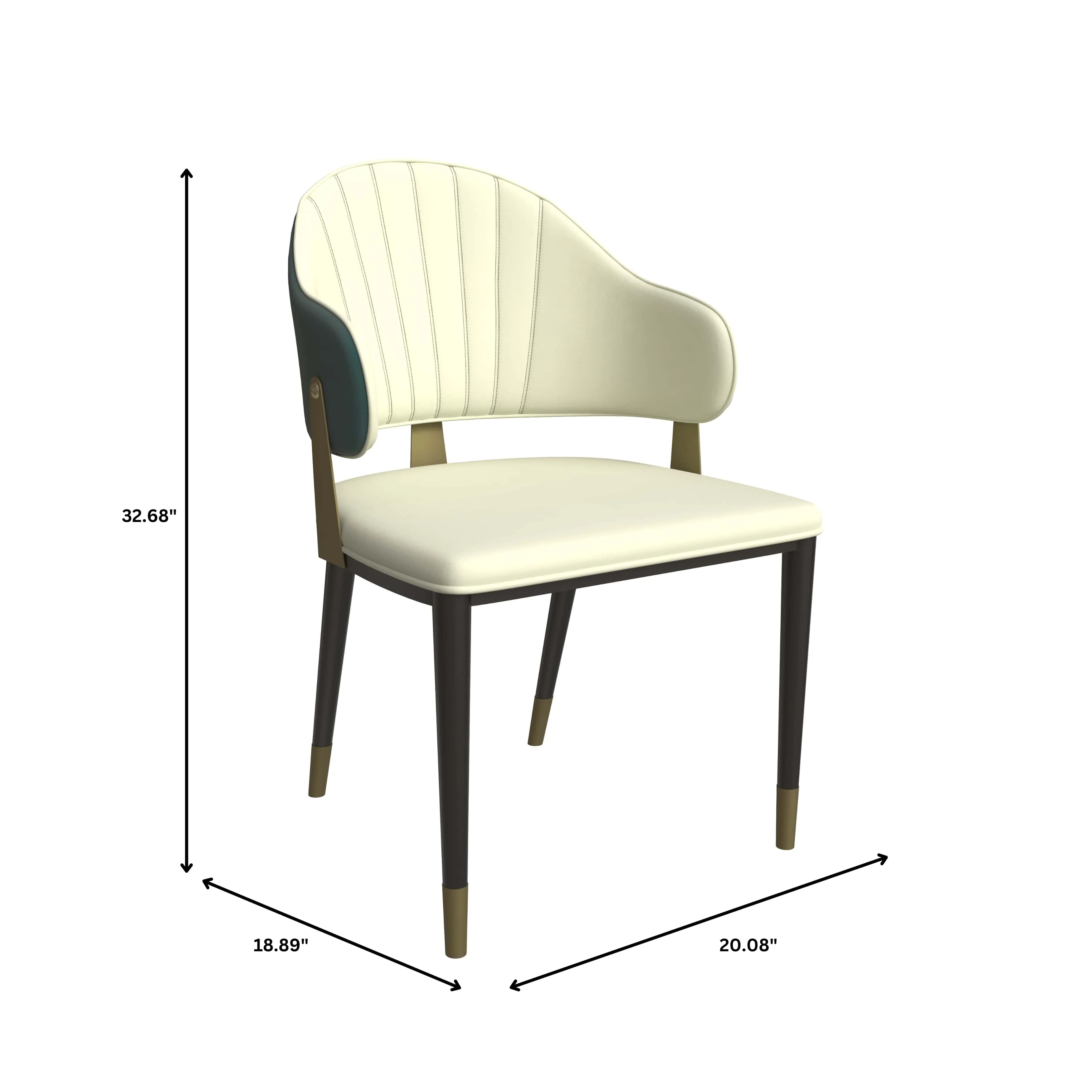 Zayle 7-Piece Dining Set with 55" Rectangular Dining Table in White/Gold Sintered Stone Top and 6 Leather Dining Chairs in Green