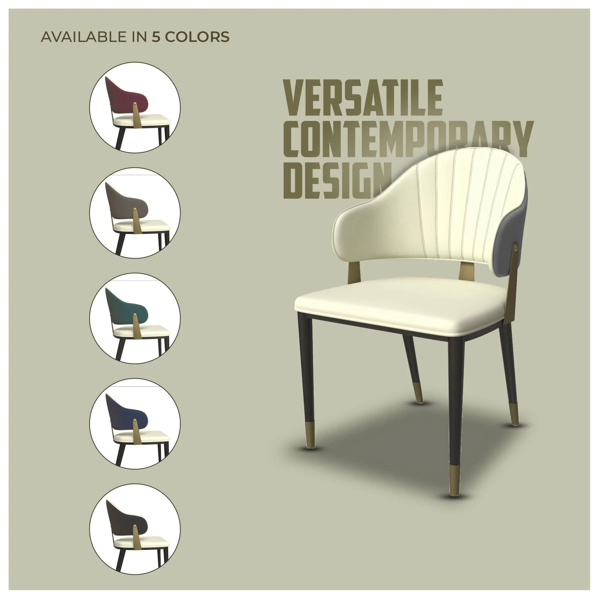 Aria Series Modern Dining Chair in Grey Set of 2