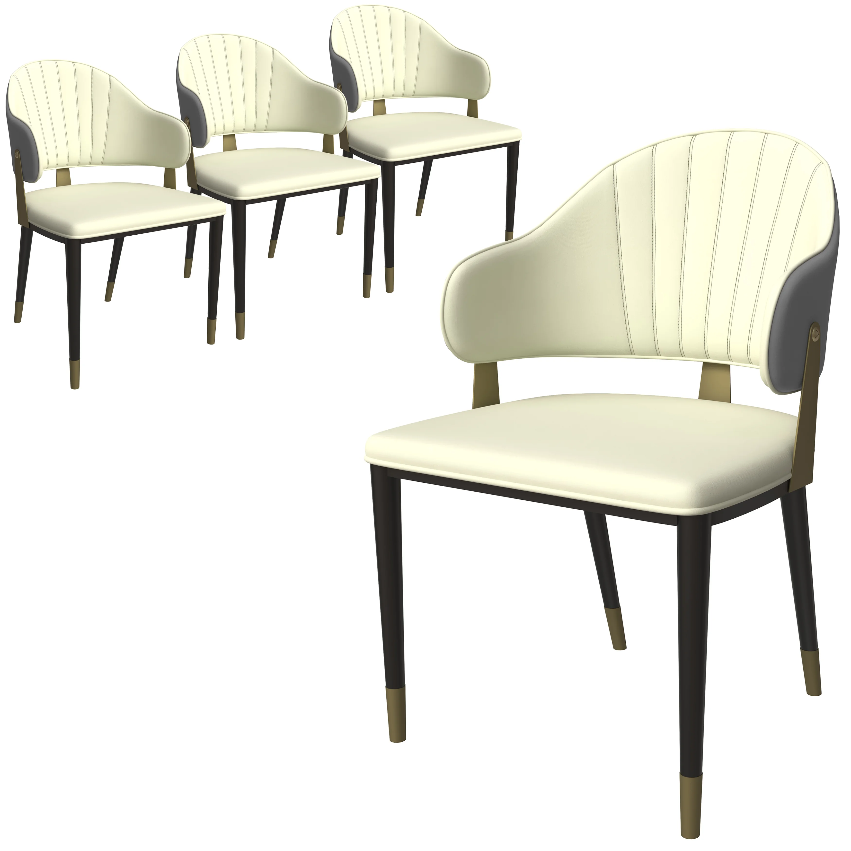 Aria Series Modern Dining Chair in Grey Set of 4