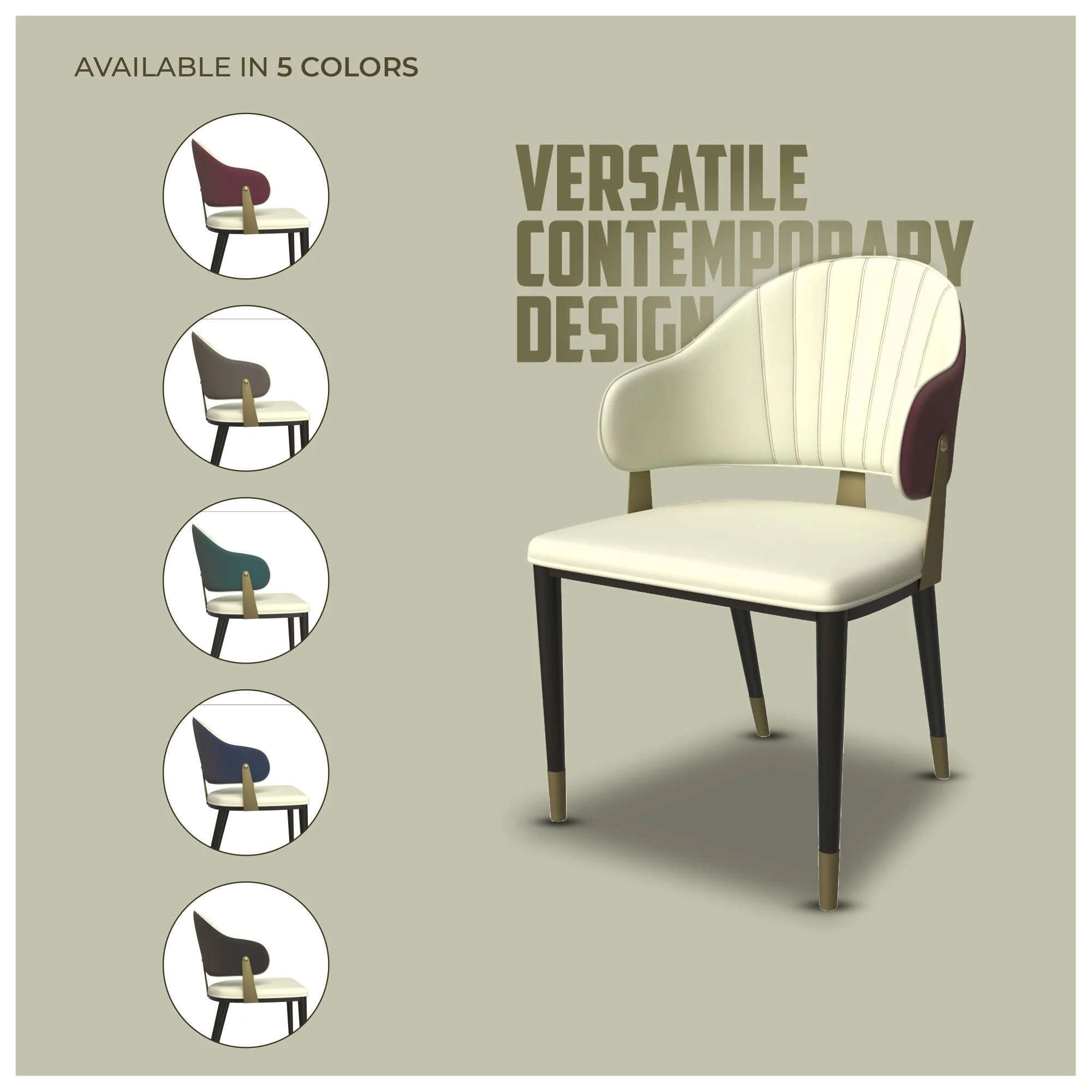 Aria Series Modern Dining Chair in Red Set of 4