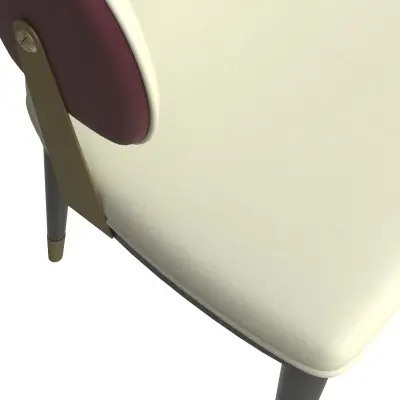 Zayle 7-Piece Dining Set with 55" Rectangular Sintered Stone Top Table and 4 Leather Dining Chair in Red