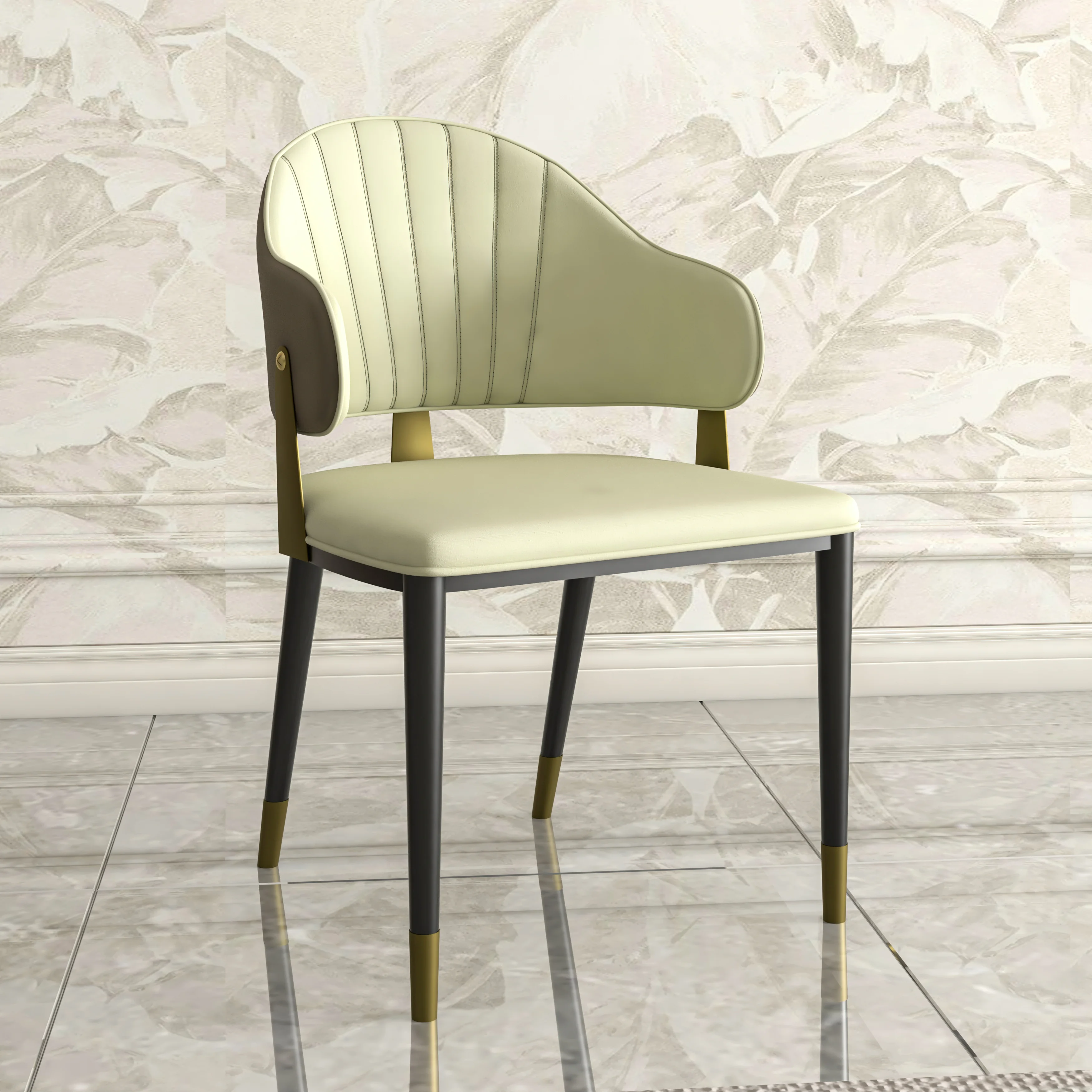 Aria Series Modern Dining Chair in Taupe Set of 2