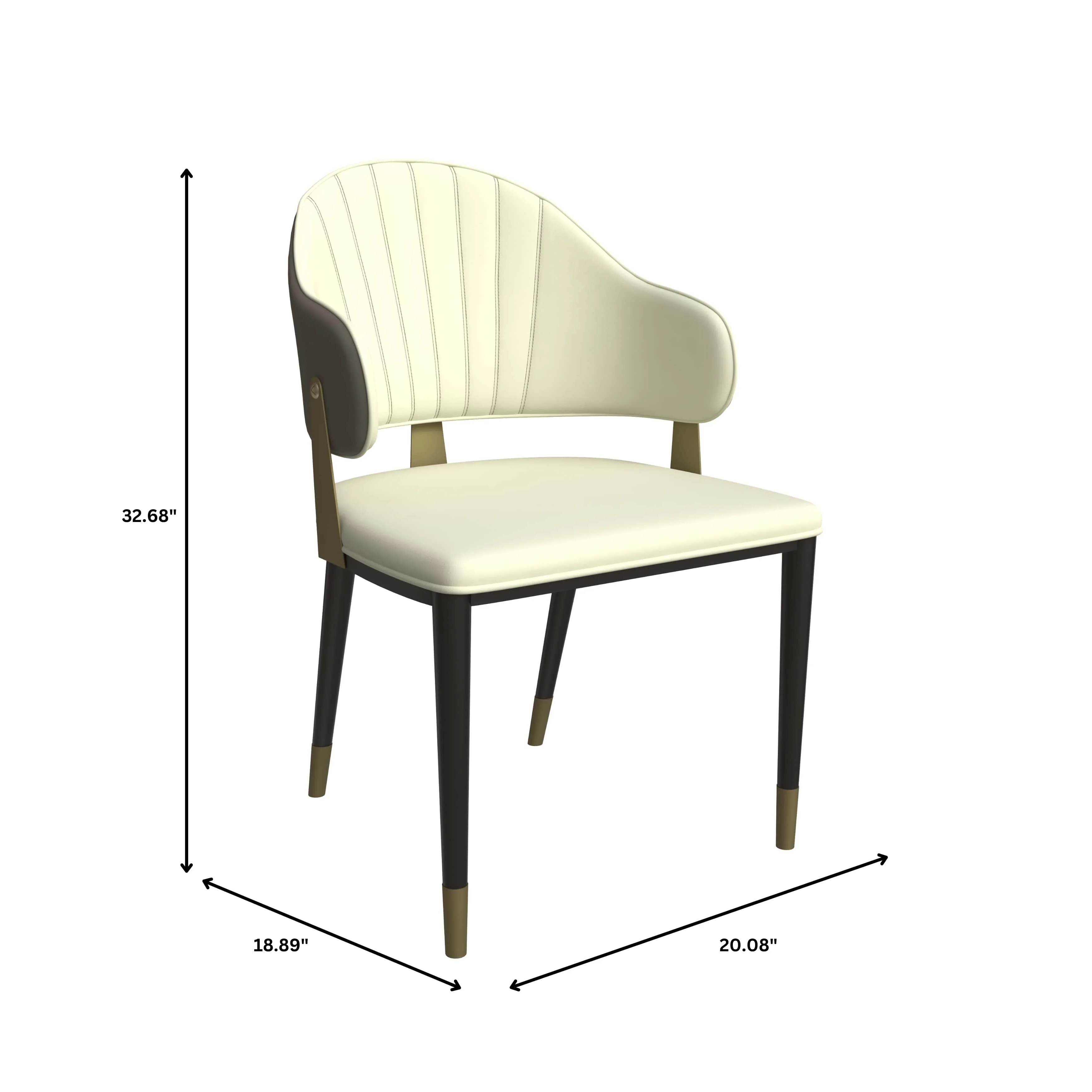 Zayle 7-Piece Dining Set with 55" Rectangular Sintered Stone Top Table and 4 Leather Dining Chair in Taupe