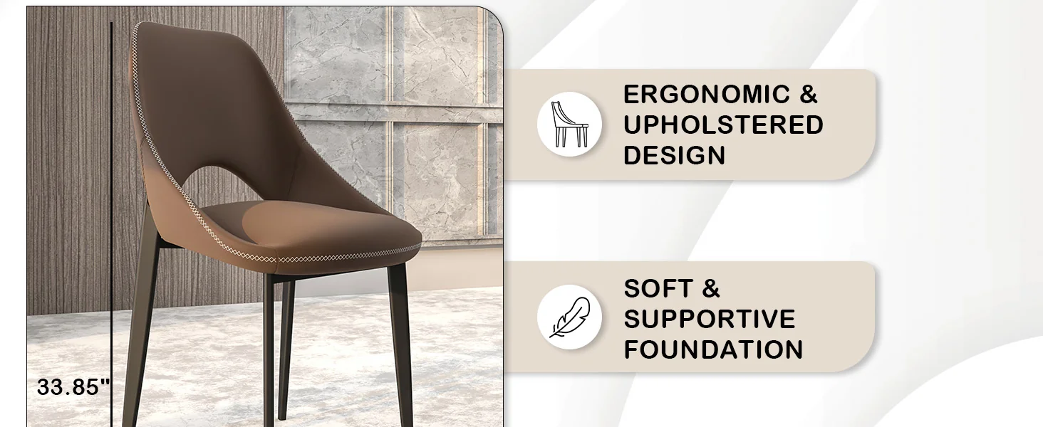 Amalfi Collection Fabric Modern Dining Chair in Light Brown