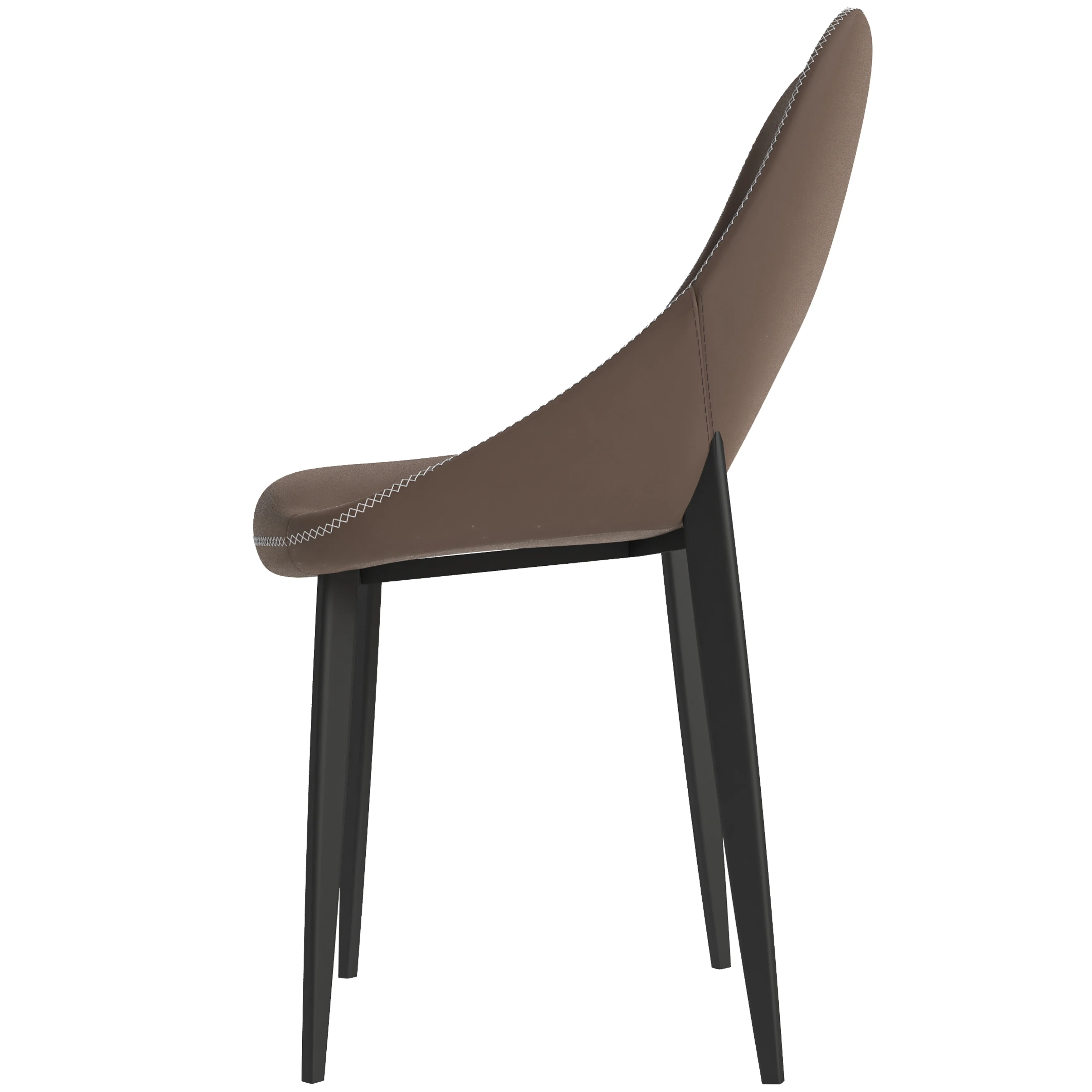 Amalfi Collection Fabric Modern Dining Chair in Light Brown
