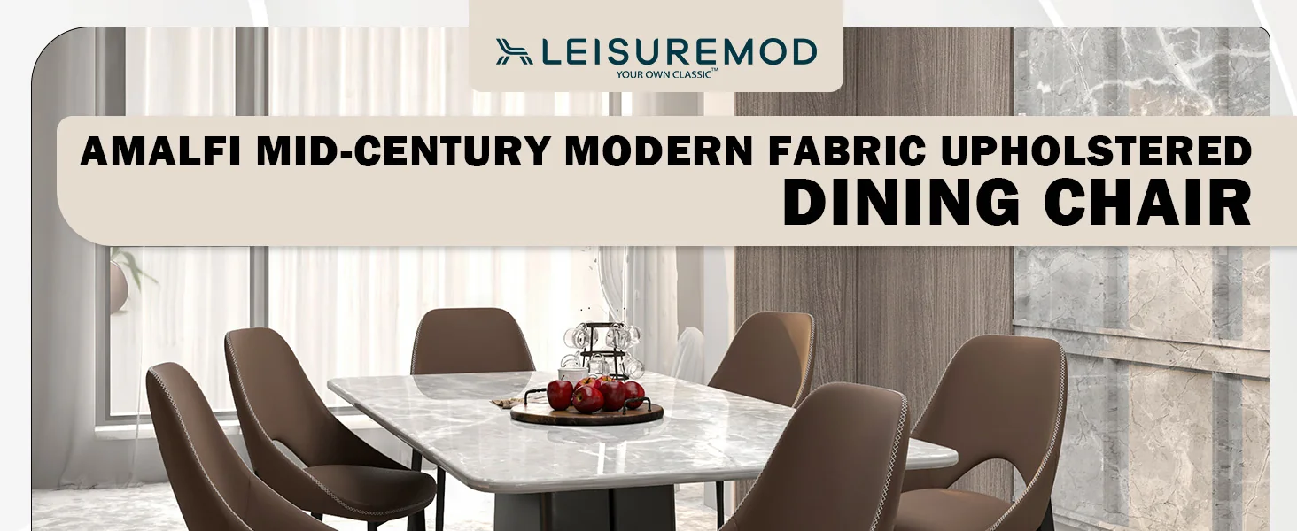 Amalfi Collection Fabric Modern Dining Chair in Light Brown