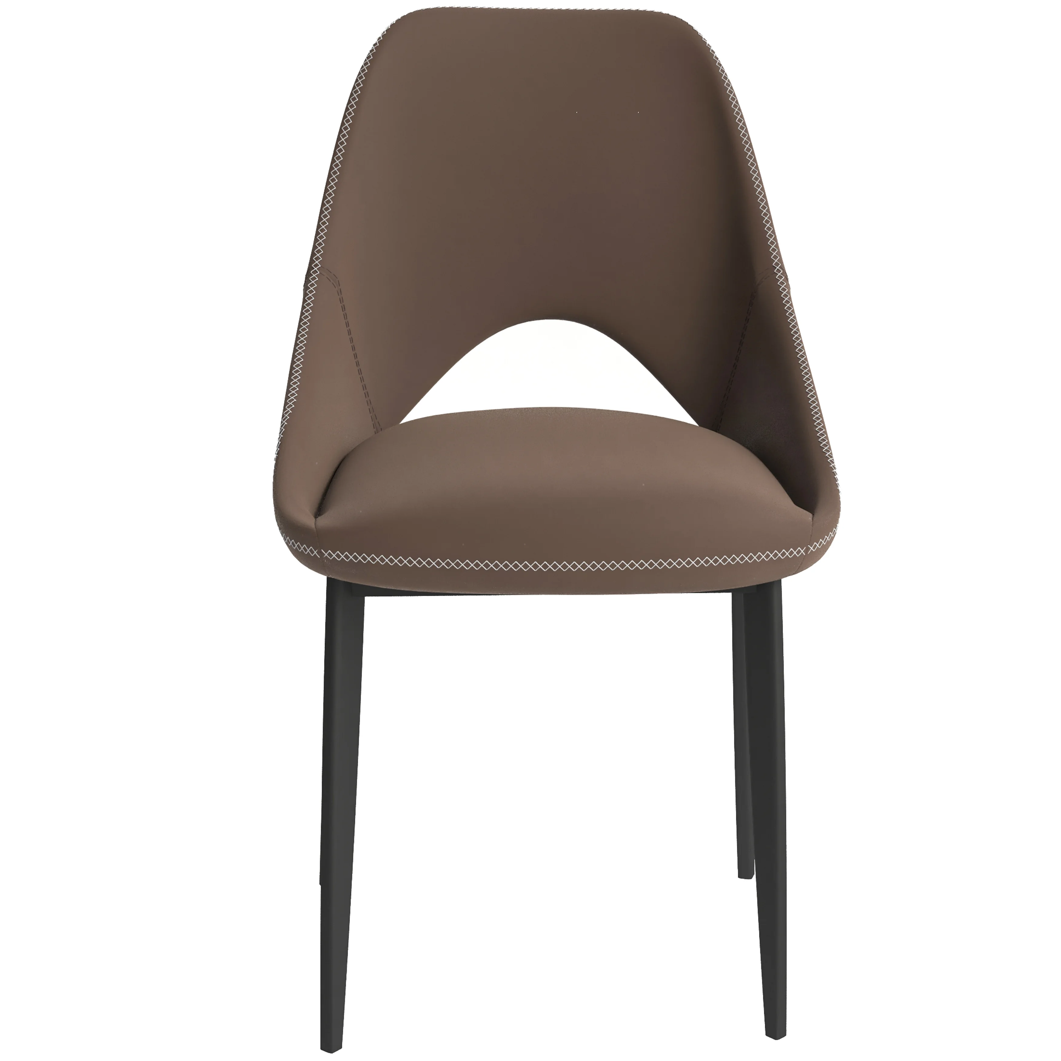 Amalfi Collection Fabric Modern Dining Chair in Light Brown