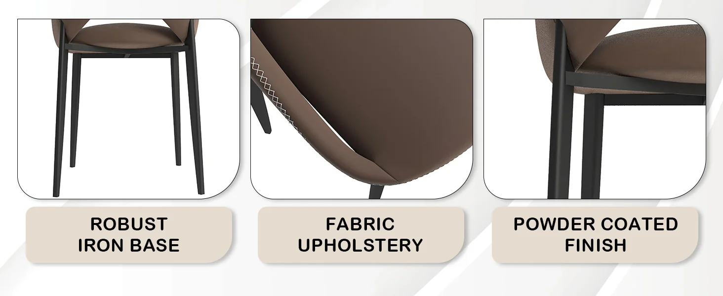 Amalfi Collection Fabric Modern Dining Chair in Light Brown